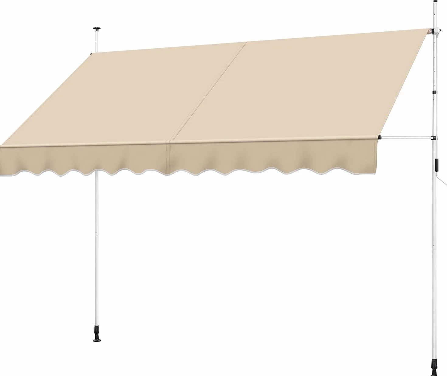 Yaheetech Banne Manuel 300 cm avec Manivelle, Auvent Rétractable Réglable pour Balcon Terrasse Jardin Beige