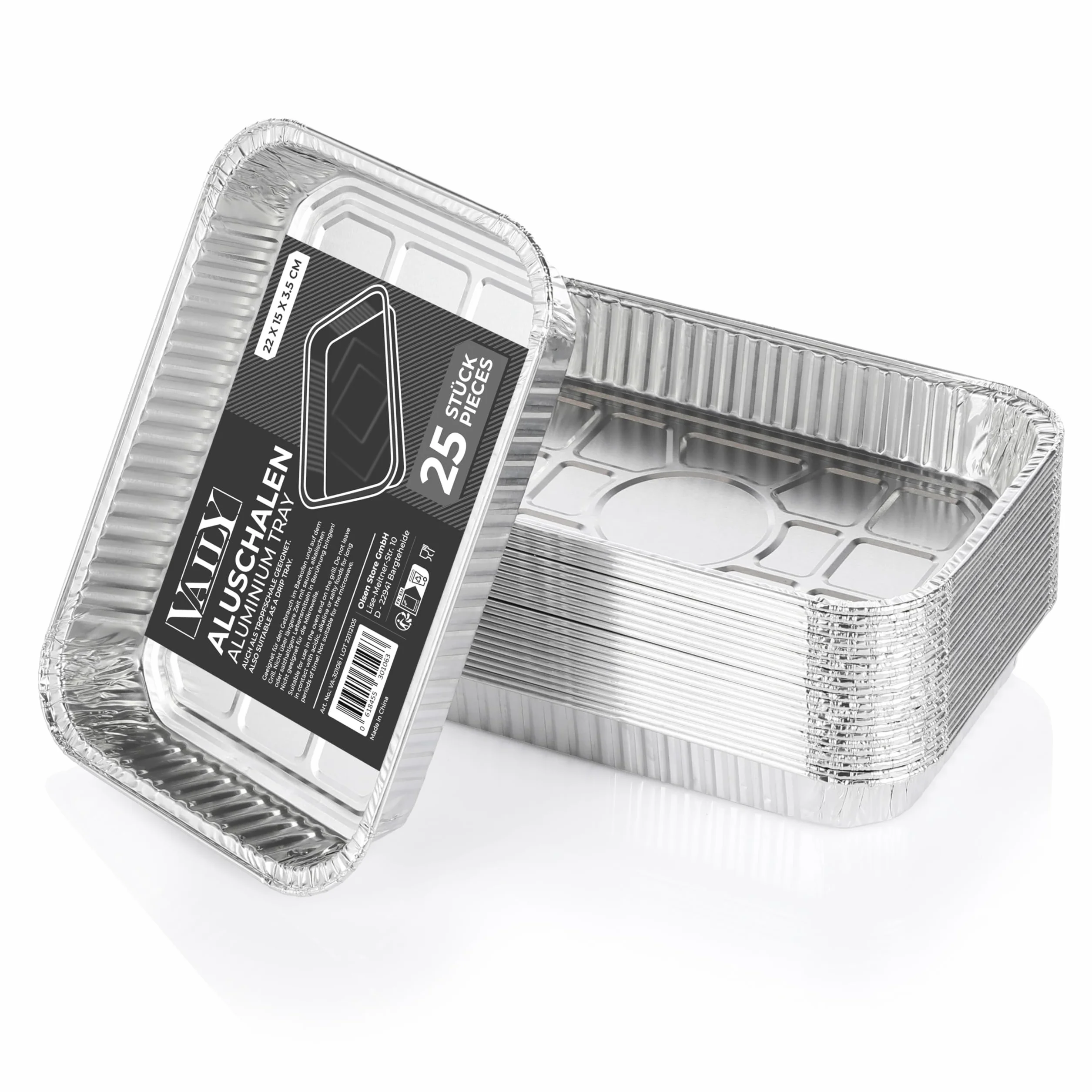 Lot de 25 lèchefrites en aluminium pour barbecue - Accessoire pour gril à gaz, charbon, électrique