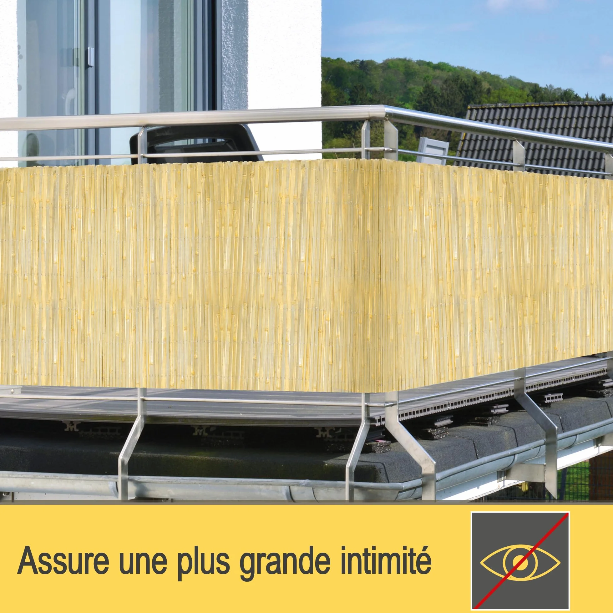 Sol Royal Canisse Brise Vue Balcon Bambou 180x600 cm Clair Brillant – Canisse Bambou Balcon Palissade Jardin Exterieur – Cache Balcon Brise Vue 1m80 Pare Vue Terrasse Extérieur