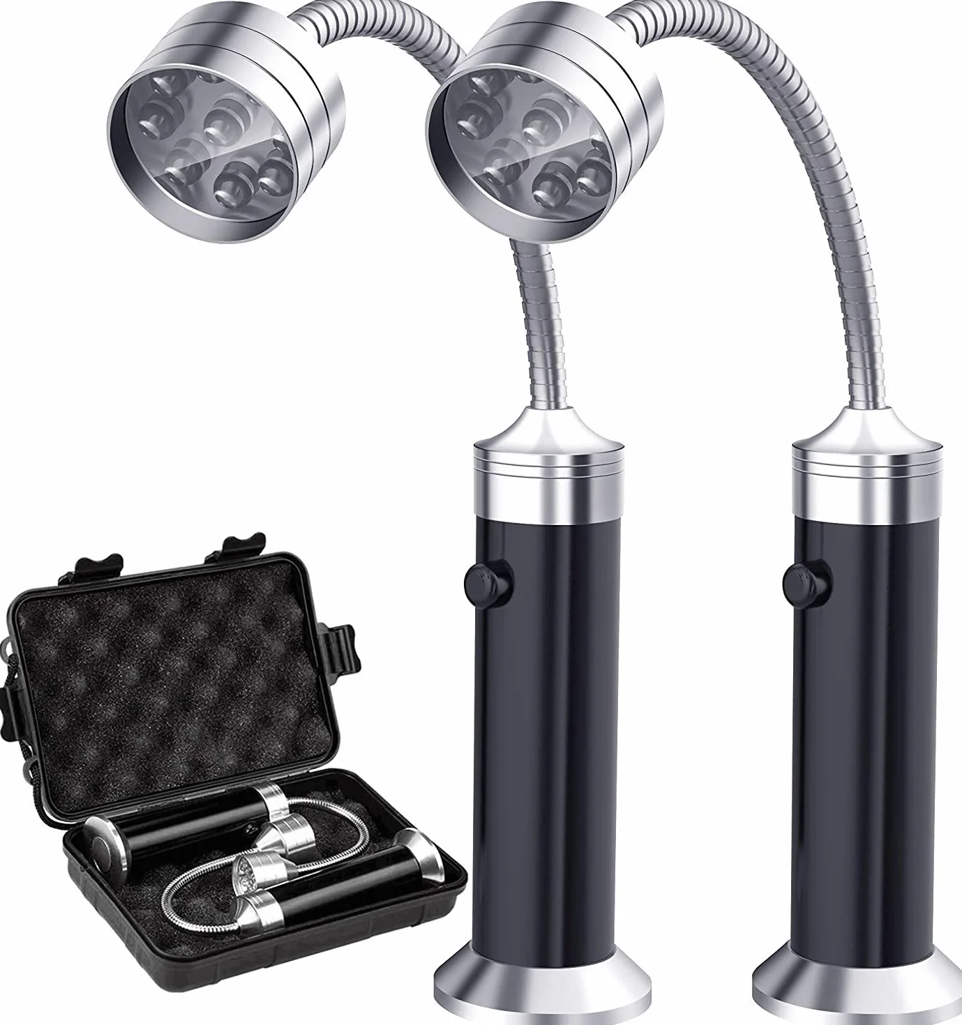 Lampe Barbecue LED Lot de 2 avec Base Magnétique Rotation 360° pour Gril BBQ Camping Extérieur