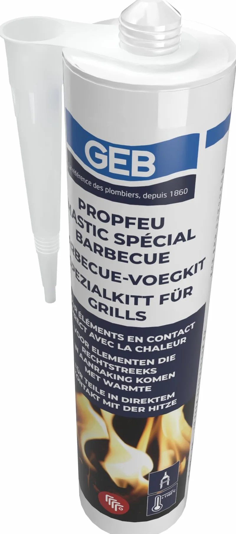 GEB Propfeu Mastic colle spécial barbecue pour les éléments réfractaires - Cartouche 310ml