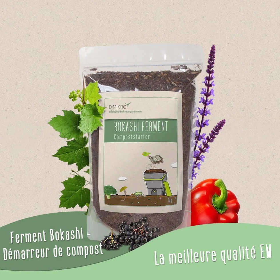 Bokashi activateur de Compost 3 kg Qualité Biologique - Aide Fermentation Seau Compost - 100% végétalien Naturel Micro-organismes Efficace