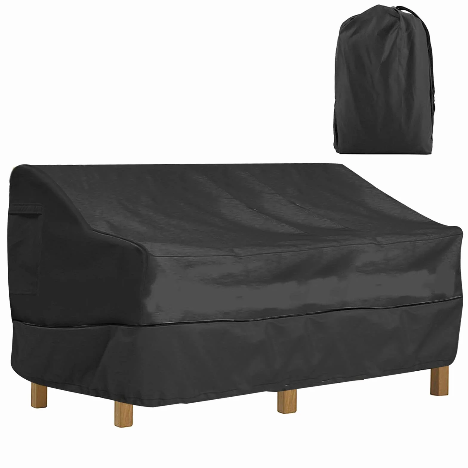 Housse de Protection Canapé Extérieur 210D Oxford Imperméable UV Noir 223x83x84cm