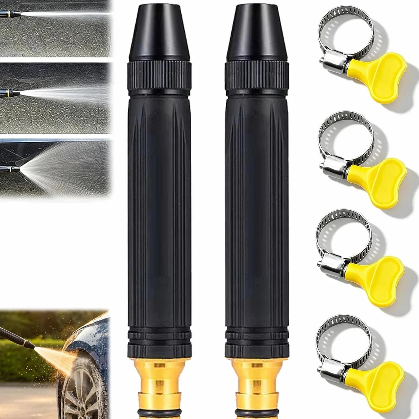 Embout de Buse d'Arrosage Haute Pression, Buse Tuyau Haute Pression, Accessoire de Pulvérisation Réglable, 2PCS