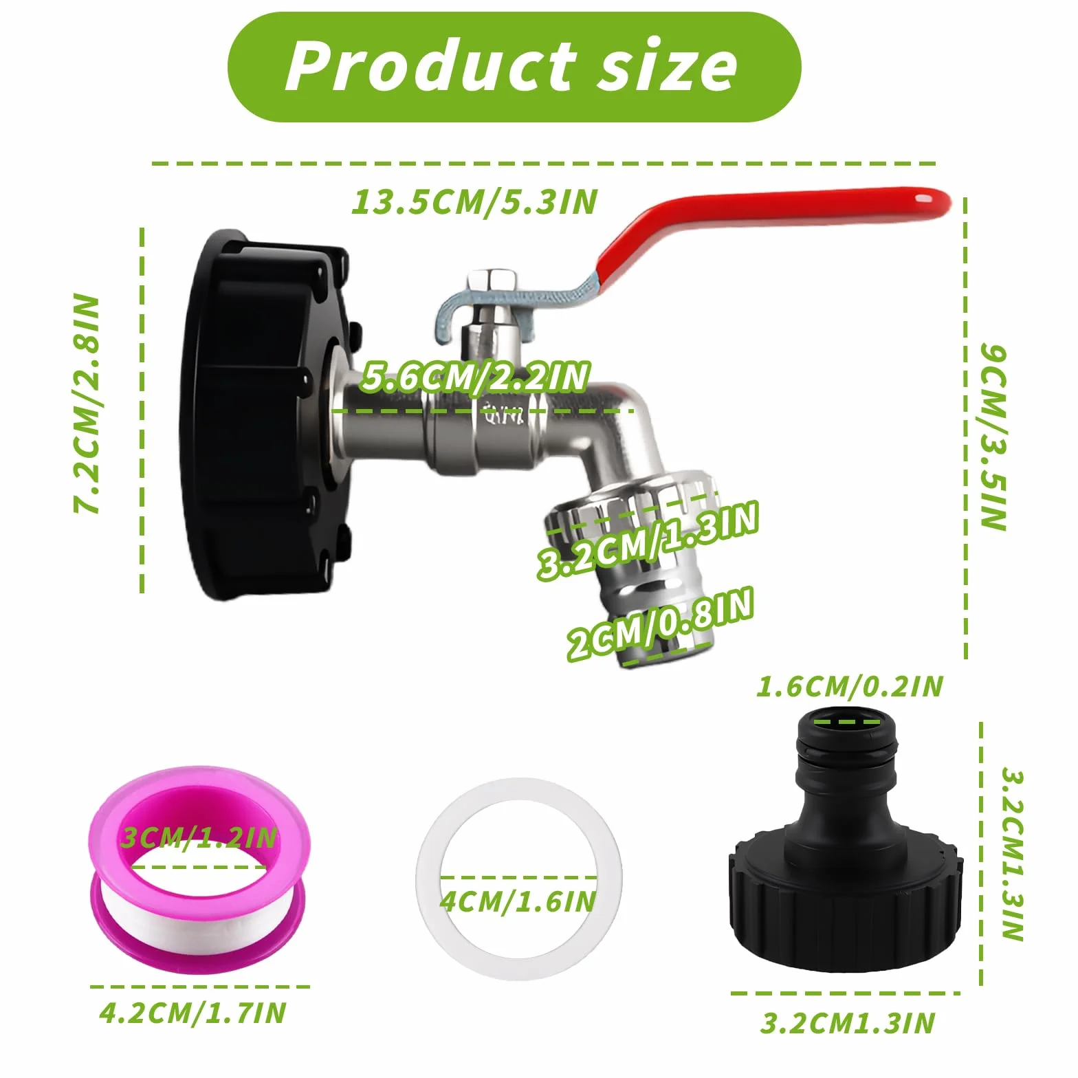 Robinet Cuve 1000L shallyong S60X6 IBC Raccord 3/4" Jardin Adaptateur Plastique