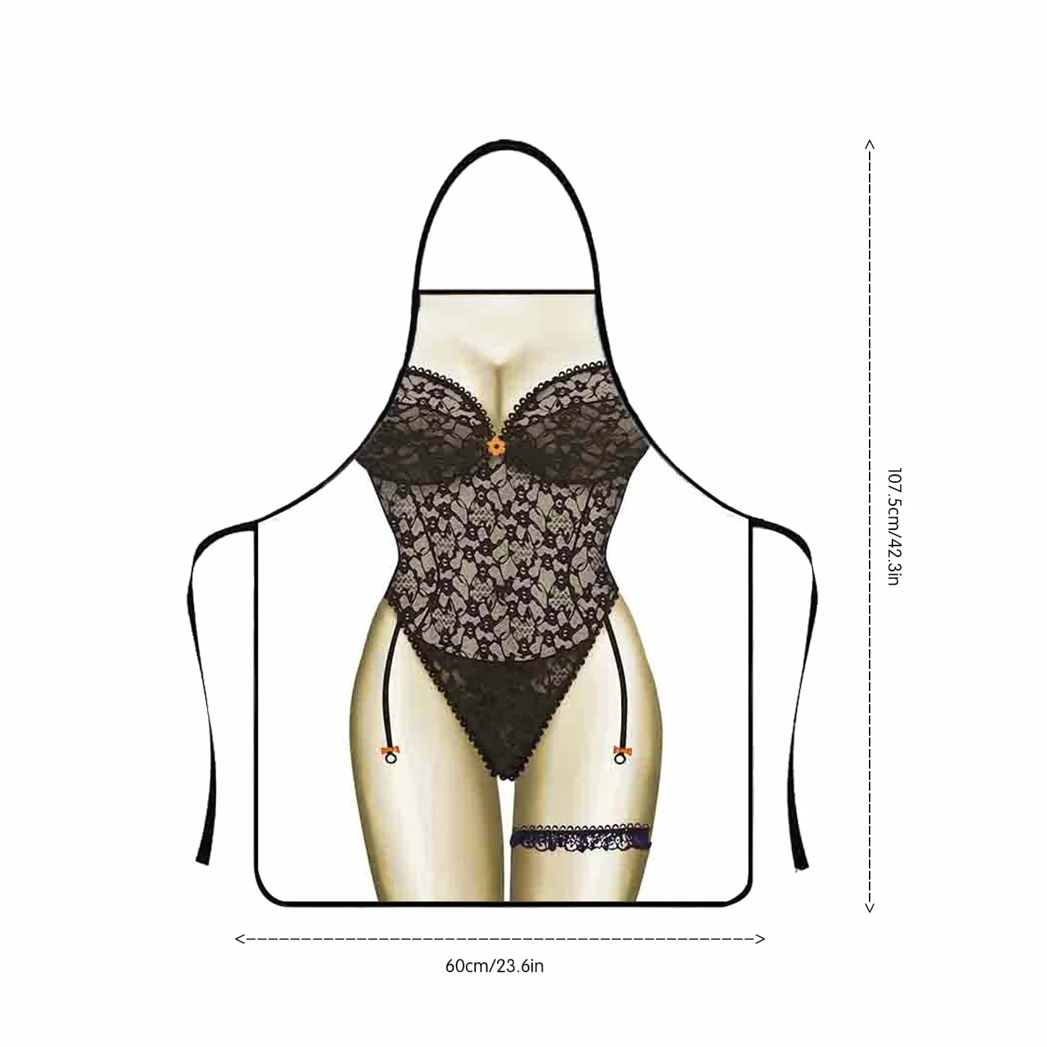Tablier de Cuisine Drôle 3D Muscle Man Bikini pour Homme 80x60cm