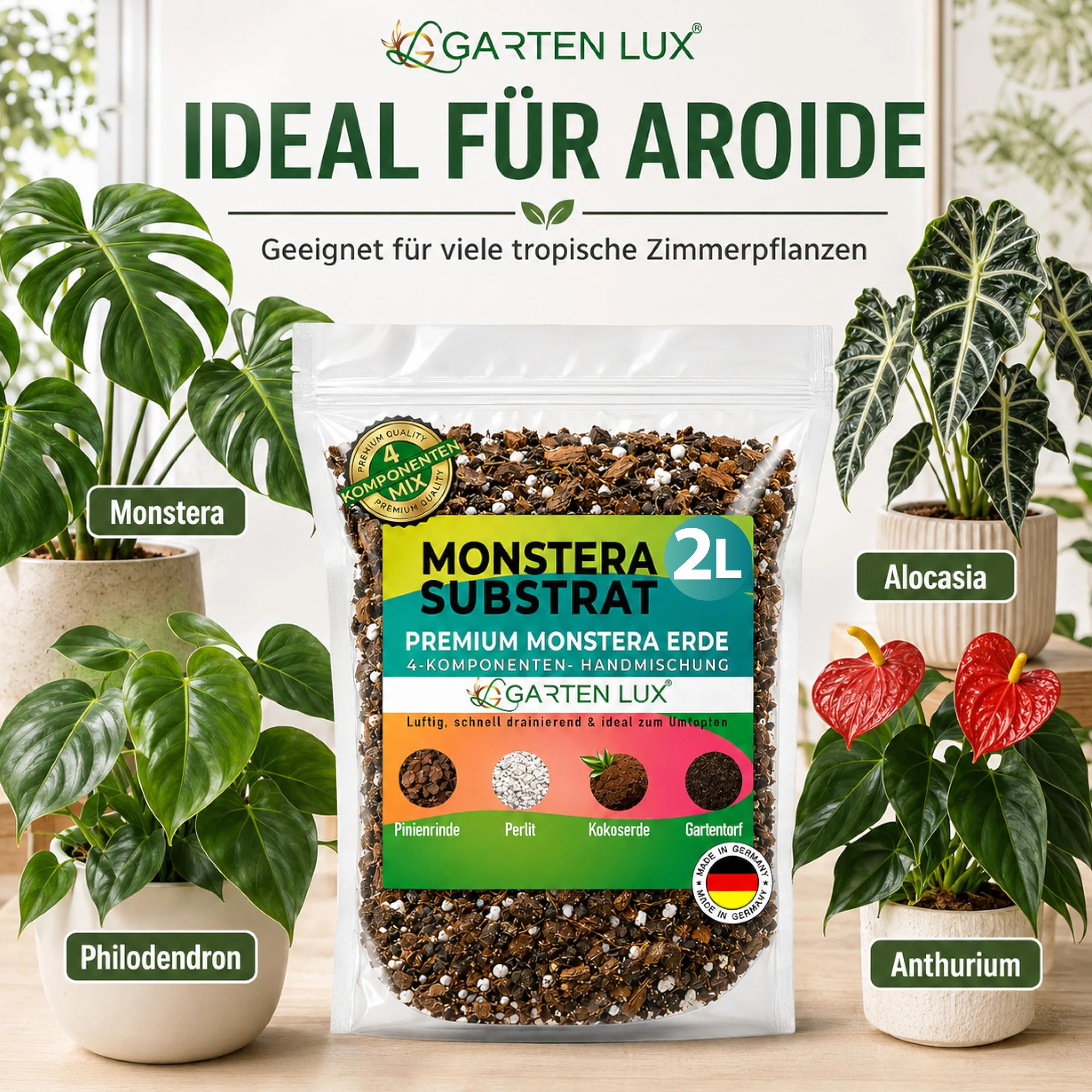 Monstera Terreau pour Plantes Carnivores 2 Litres - Sol à Drainage Rapide