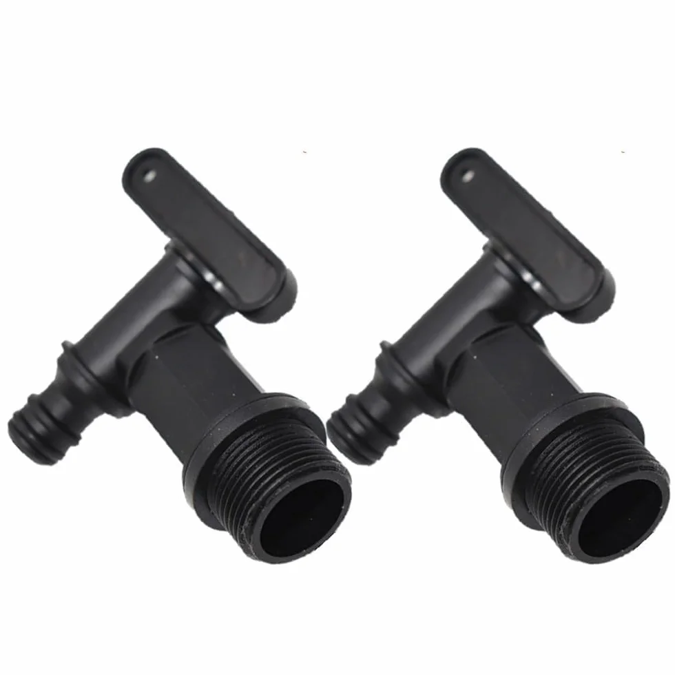 Robinet Cuve Plastique 3/4 Adaptateur Tuyau Arrosage Baril de Pluie Lot de 2