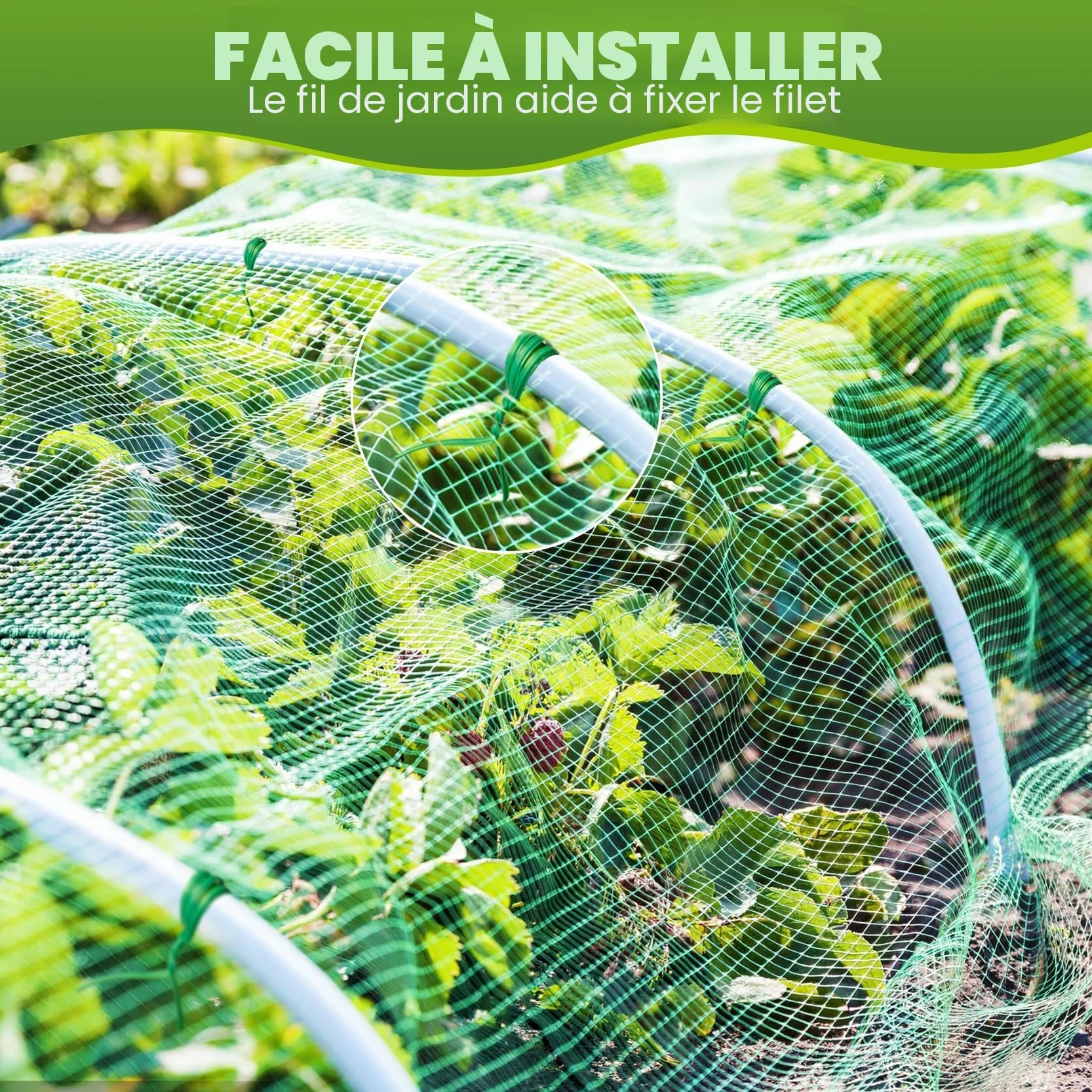 Filet Anti Oiseaux 4m×10m, Filets de Protection pour Jardin avec Mailles Fines, Vert