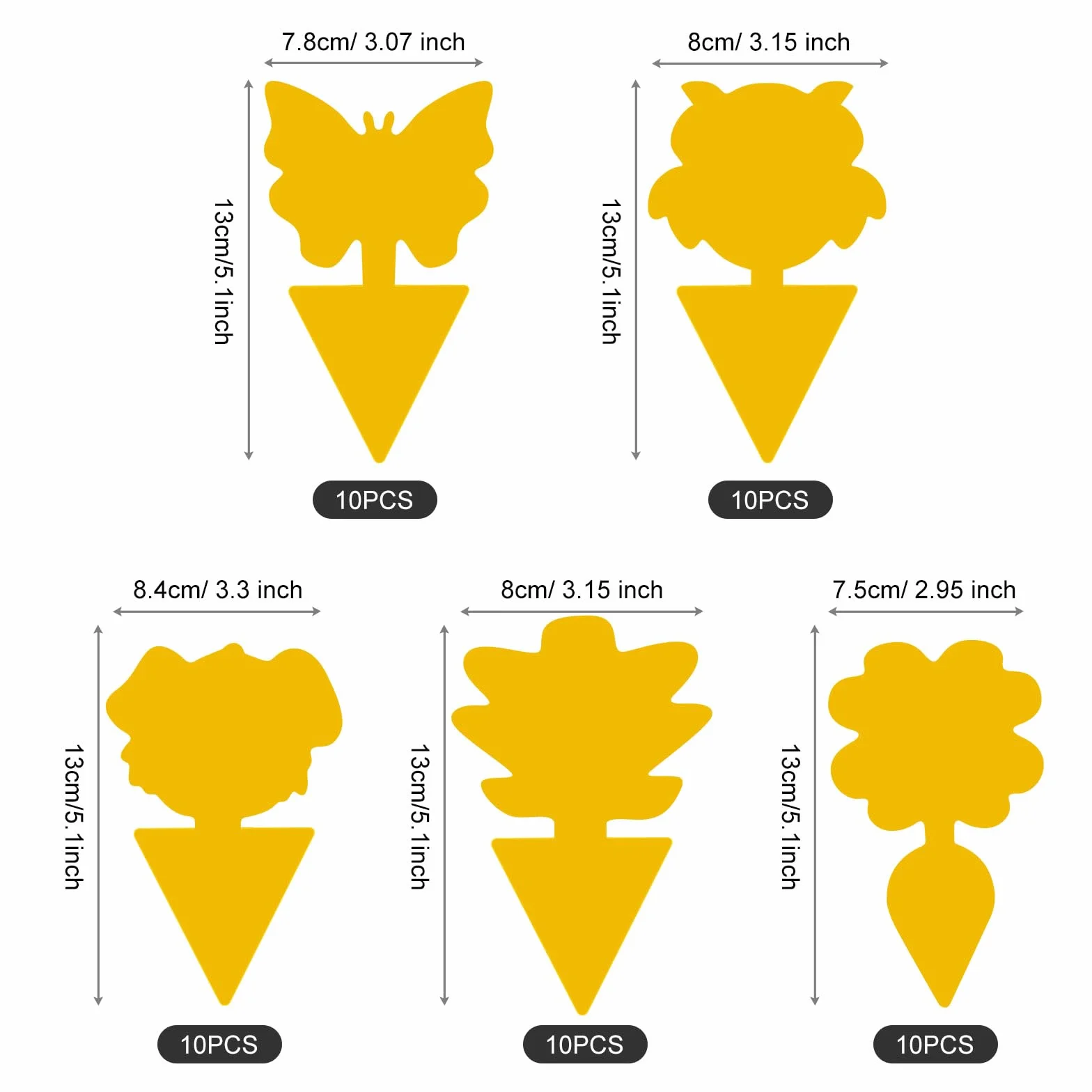 50 Pièges Anti Moucherons Intérieur, Attrape Moucheron Plantes, Pièges à Insectes Jaune Collants