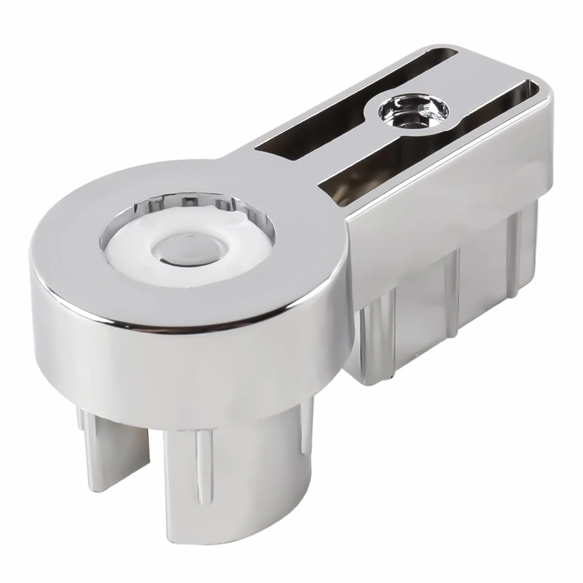 1 paire de charnières de paroi de douche en ABS chromé – G/D pour supports de salle de bain en verre de 6 mm avec système de serrage