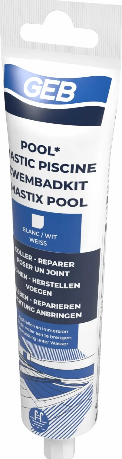 Mastic joint et colle spécial piscine GEB Spécial piscine - Blanc 80 ml - 590925