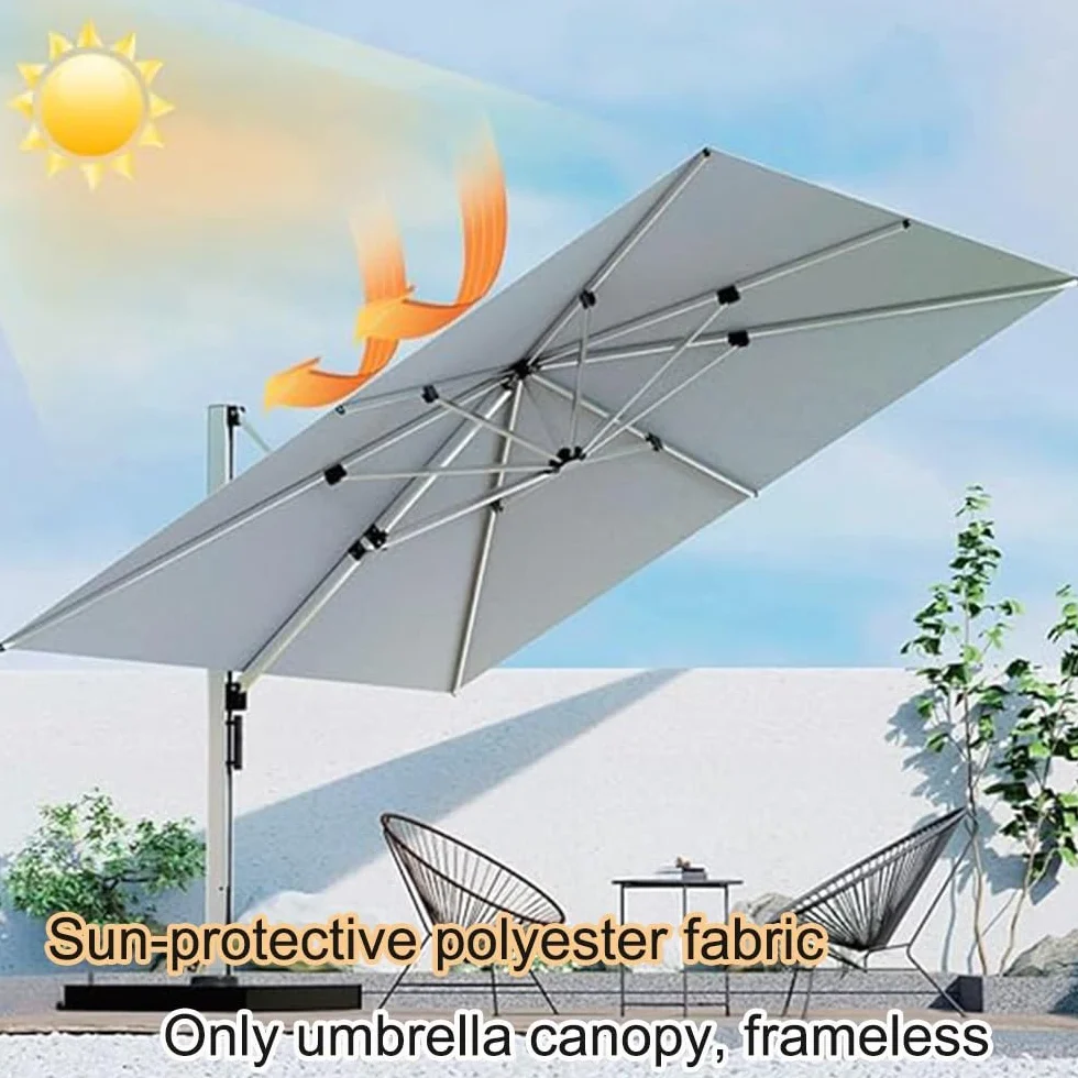 Housse De Rechange Parasol Déporté 2.5x2.5m 3x4m Toile Résistant Aux UV Green 4x3m