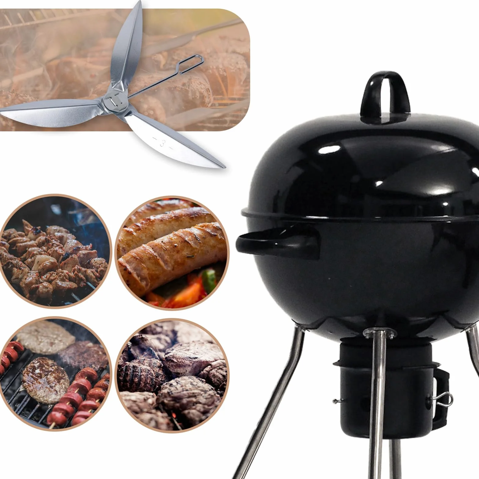 Kit de Système de Nettoyage One-Touch 22-1/2 Pouces pour Weber, 7444 Pièces de Rechange pour Barbecue au Charbon de Bois