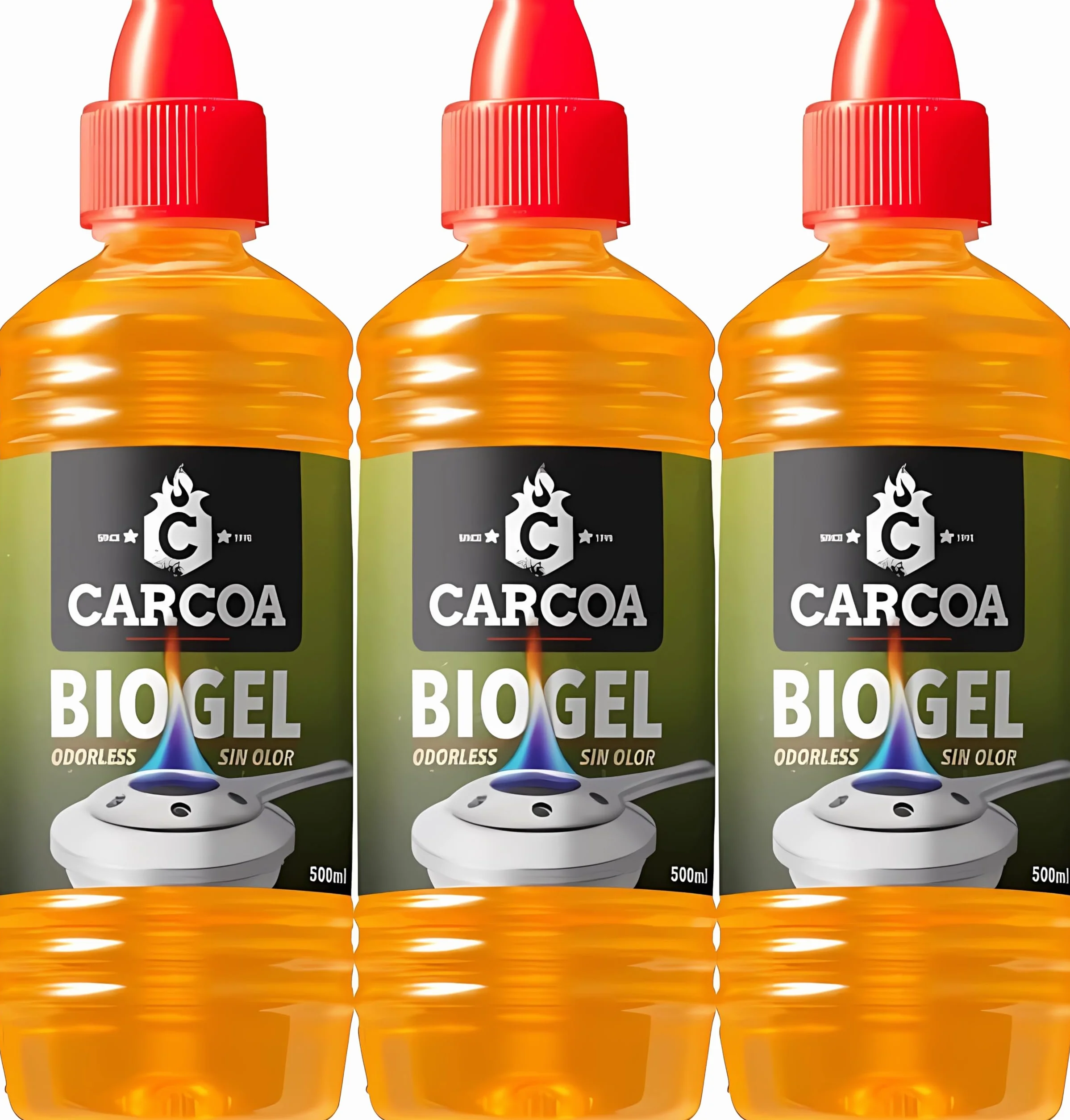 Allume-feu Gel bioalcoolique Carcoa - Spécial Fondue, Grills de Table, Wok, Cheminées sans Odeur (1, Medio)