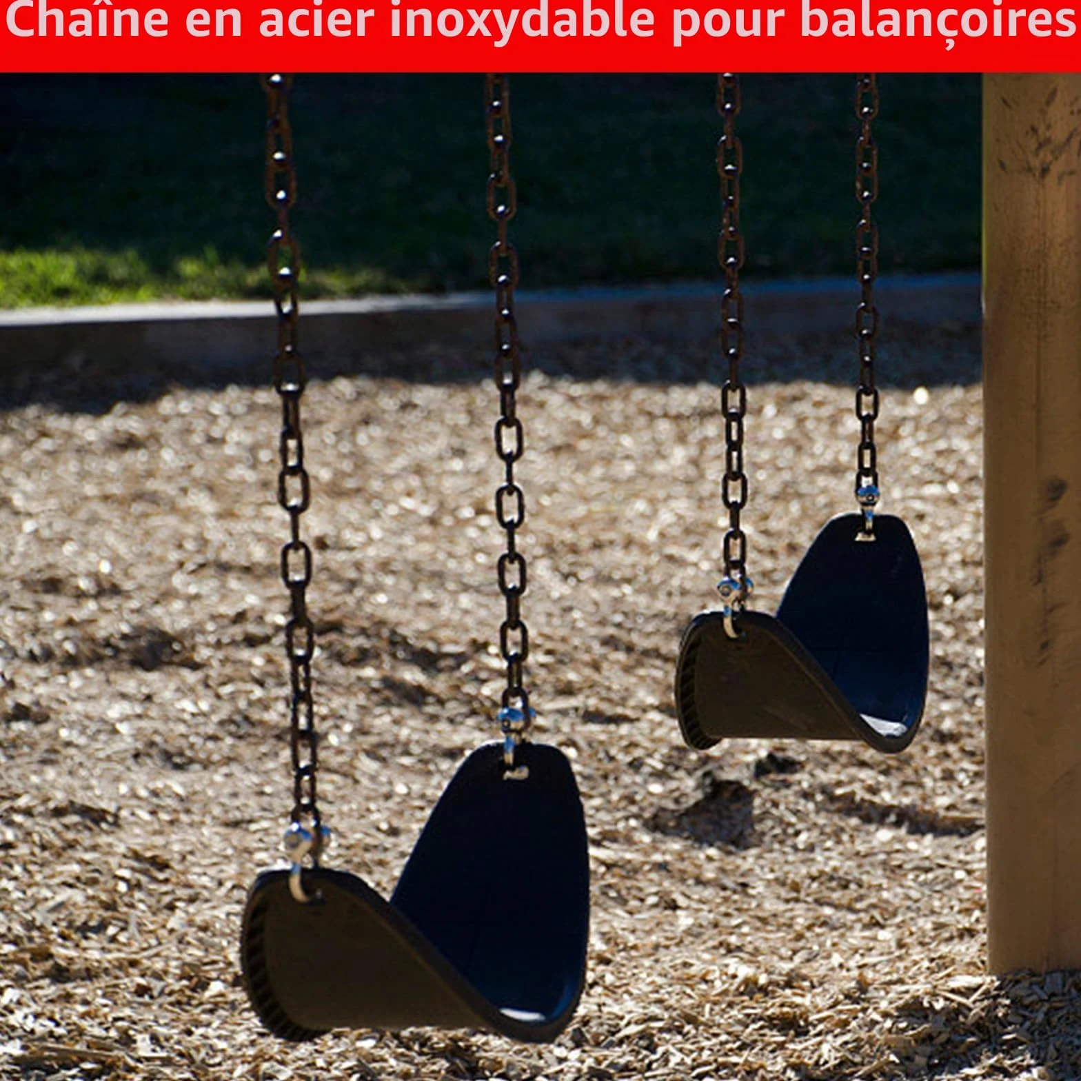 WOPPLXY Chaine Acier en Acier au Carbone, Chainette Metal 10 m φ3 mm, Chaîne de Clôture pour Clôtures, Hamacs, Chaises Hamacs (Noir)