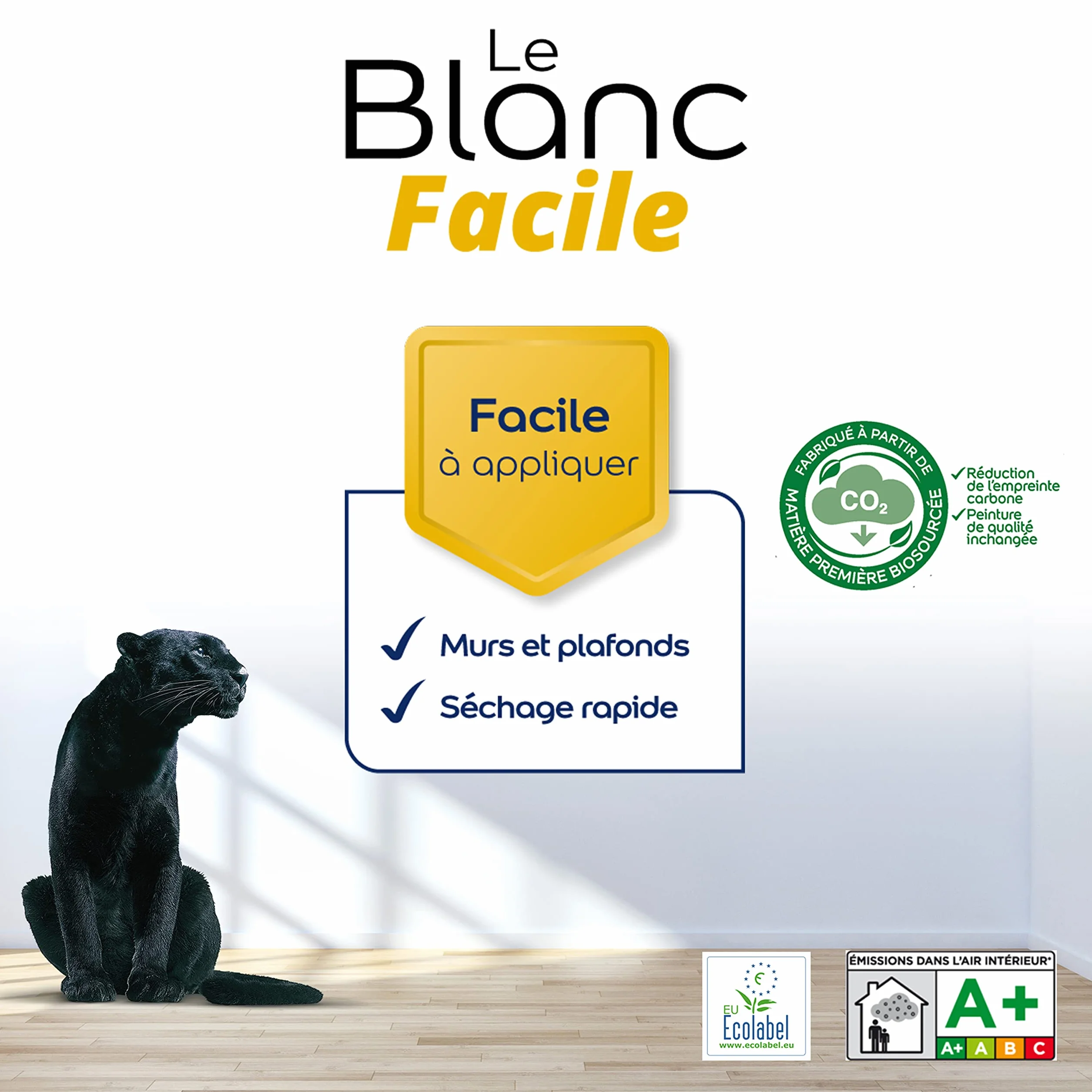 Dulux Valentine Le Blanc Facile - Peinture Intérieure Murs, Plafonds, Boiseries - Facile à appliquer - Mat Blanc 10 L