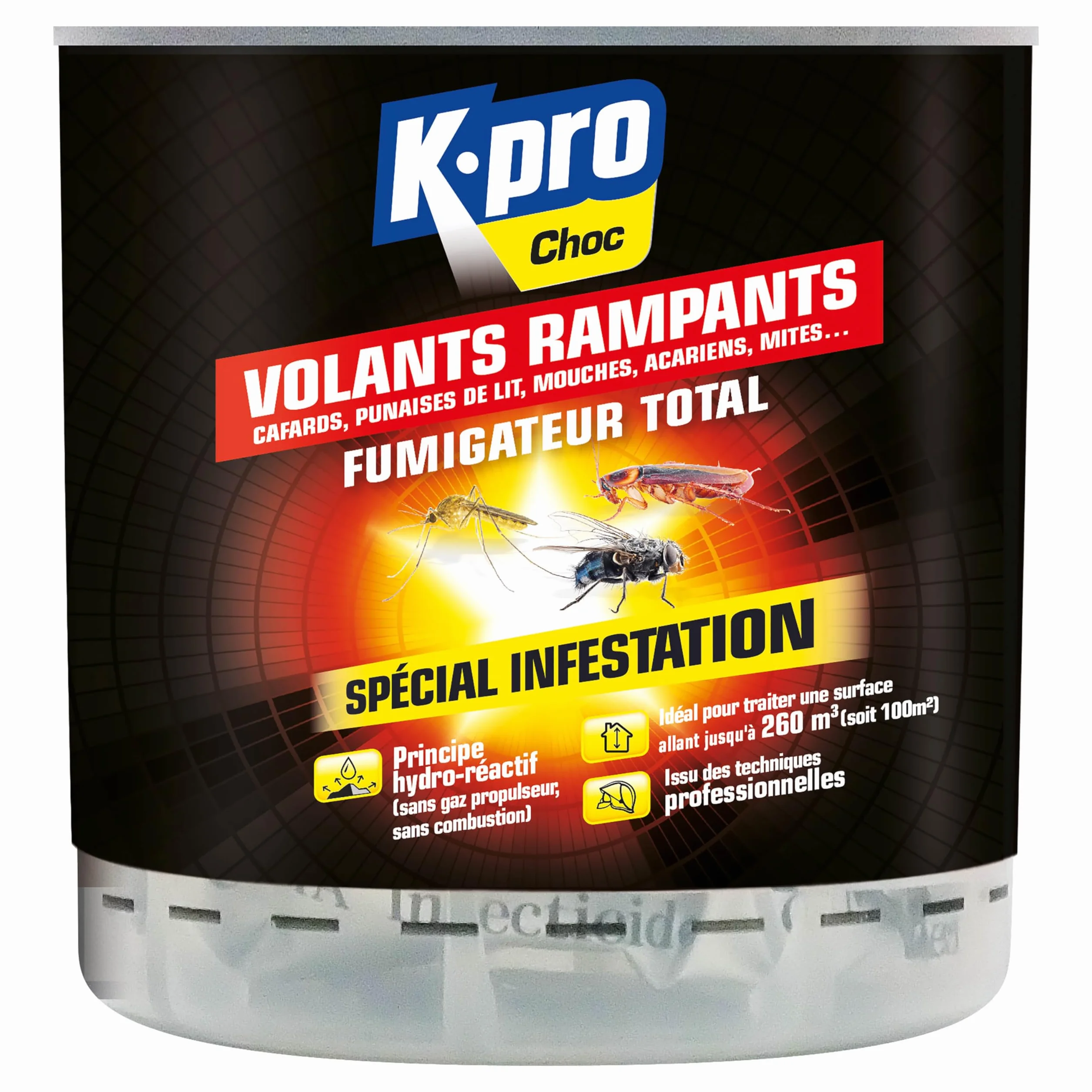 Fumigateur Total K.PRO 260m3 20g Insectes Volants Rampants