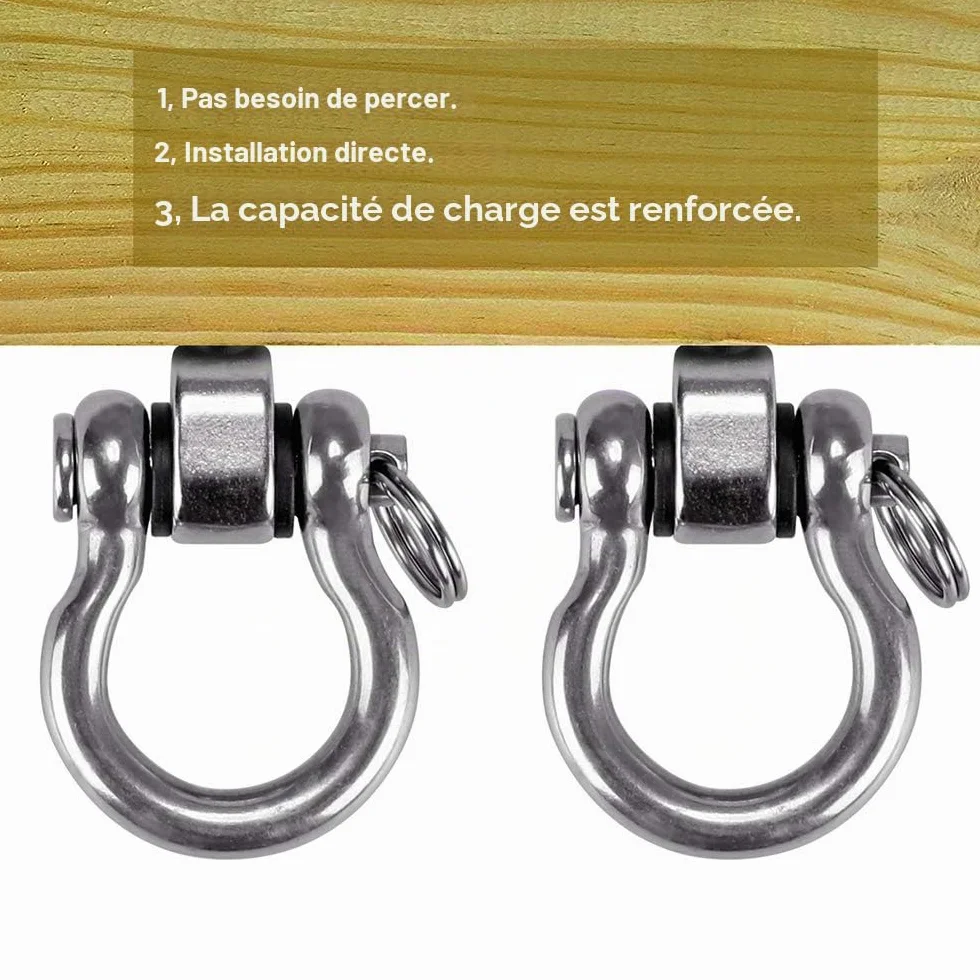 Crochet a Visser Acier Inoxydable 304 180° Max 450kg pour Hamac Balançoire Chaise Suspendue