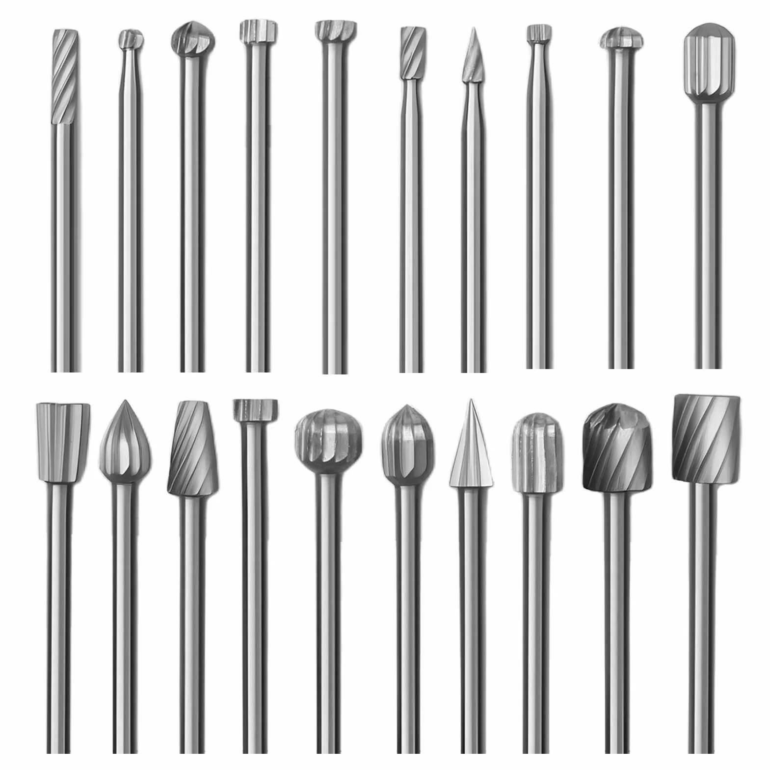 Lime Rotative En Acier Rapide Jeu De 20 Fraises Rotatives En Carbure De Tungstène Embouts Pour Travail Du Bois Plastique Gravure Meulage Et Polissage Compatible Avec Outil Rotatif Et Meuleuse