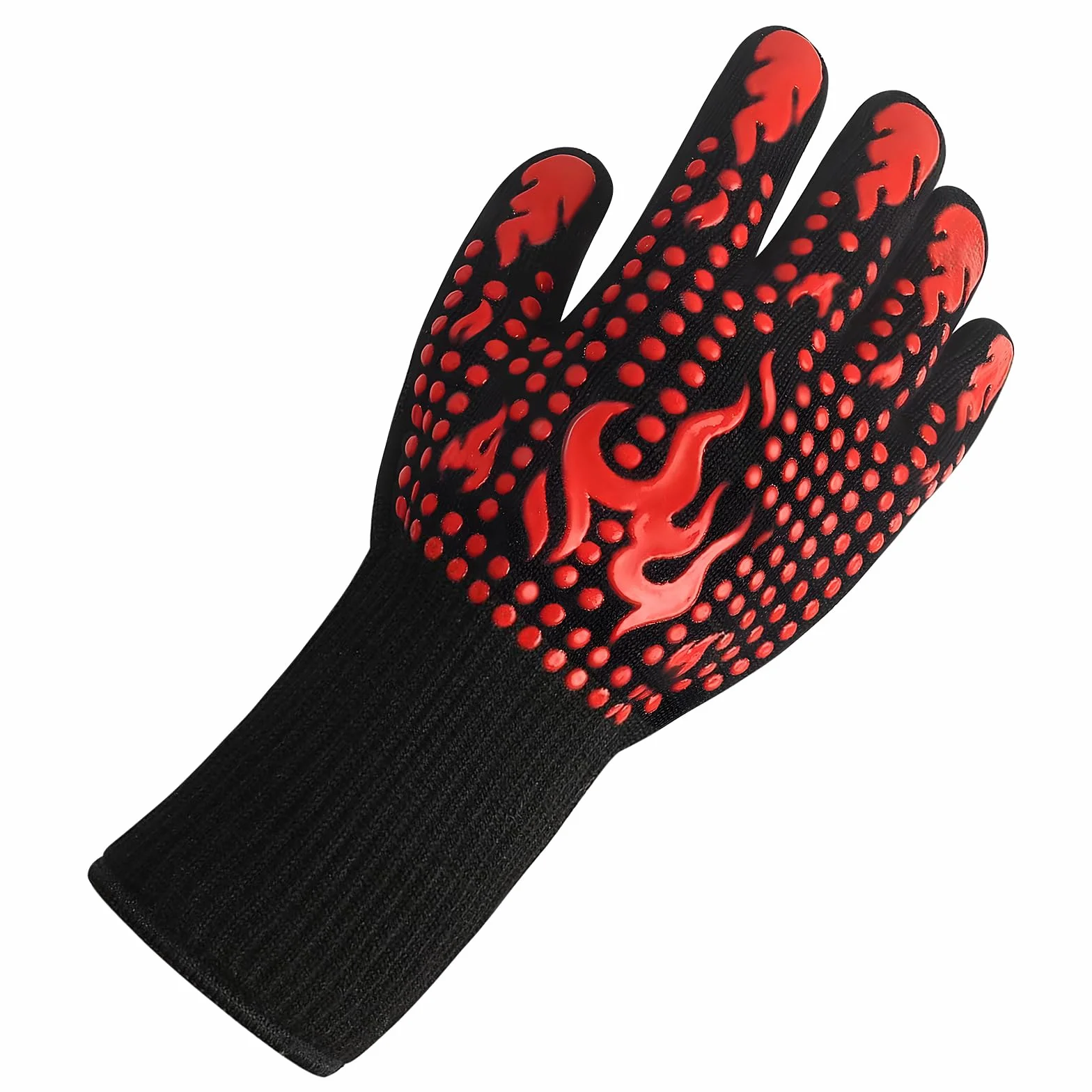 Gants de Barbecue Anti Chaleur 800°C, Gant de Cuisine Antidérapant pour BBQ, Four, Cheminée