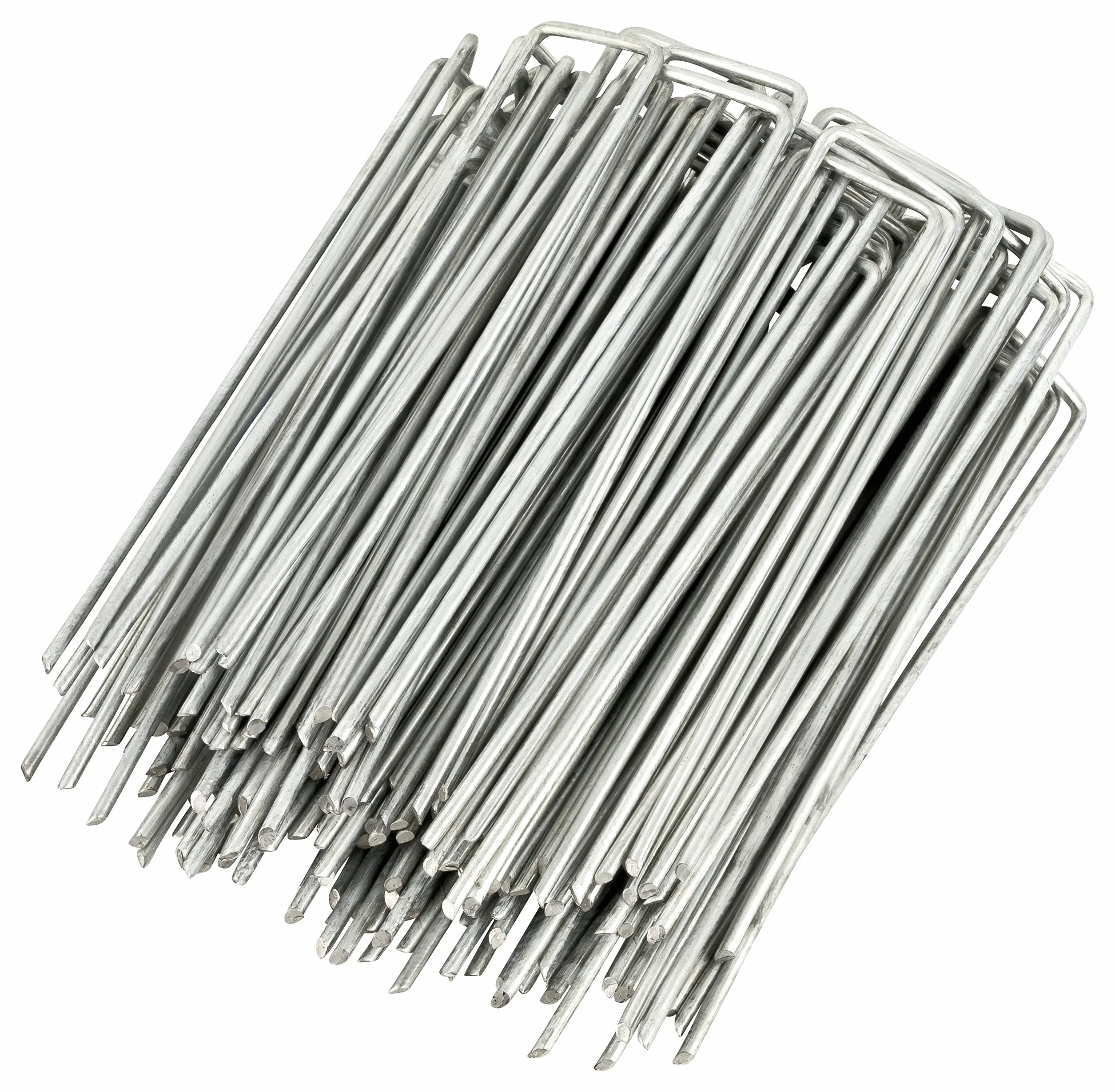 WUNDERGARDEN Lot de 50 Piquets de Fixation en Acier Galvanisé 150x25mm Ø2,7mm