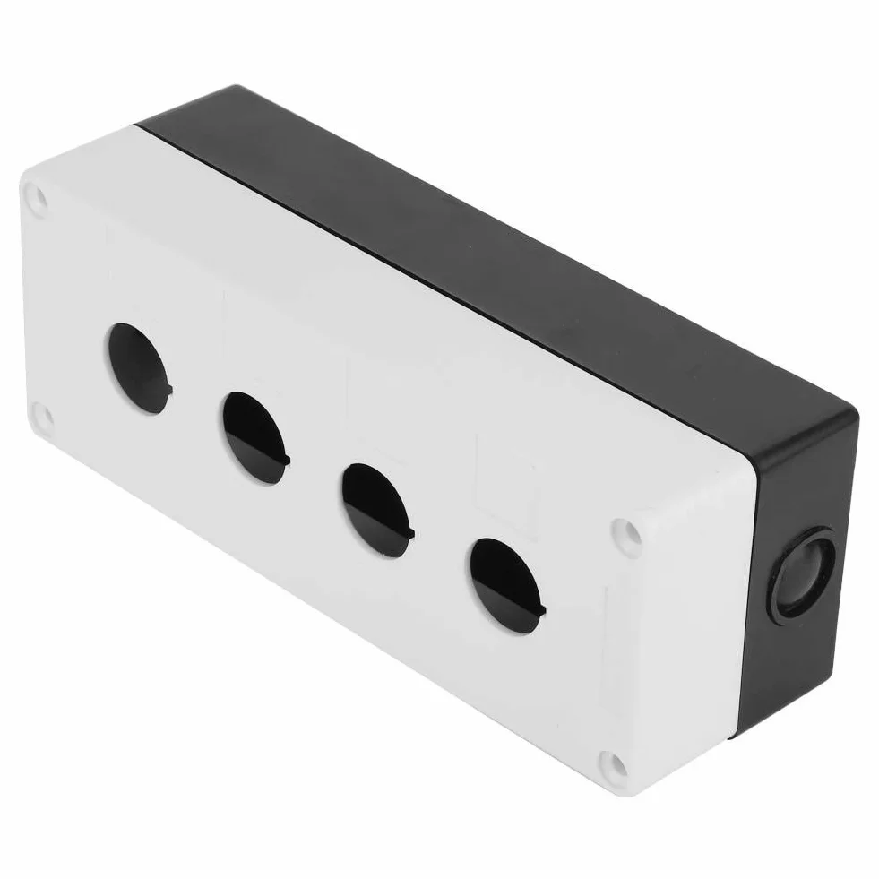 Boîte de Commutateur 22mm Cas Protecteur de Boîte de Bouton Poussoir de Quatre Trous Imperméable YWBL-WH (blanc)