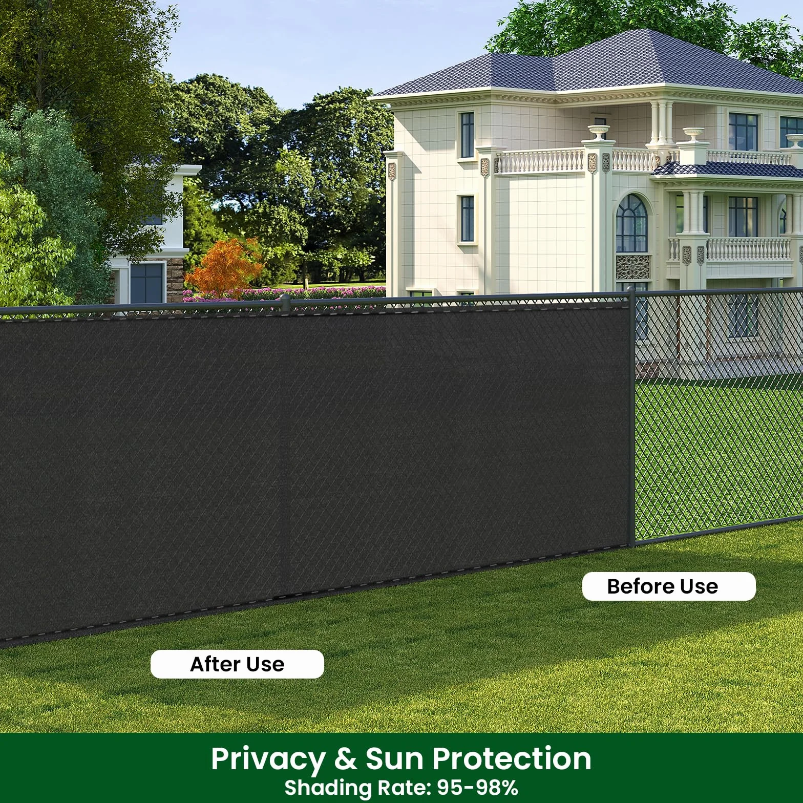 WOLTU Brise Vue Jardin Extérieure HDPE 280g/m² 1,5x10 m Anthracite Protection Soleil Vent UV