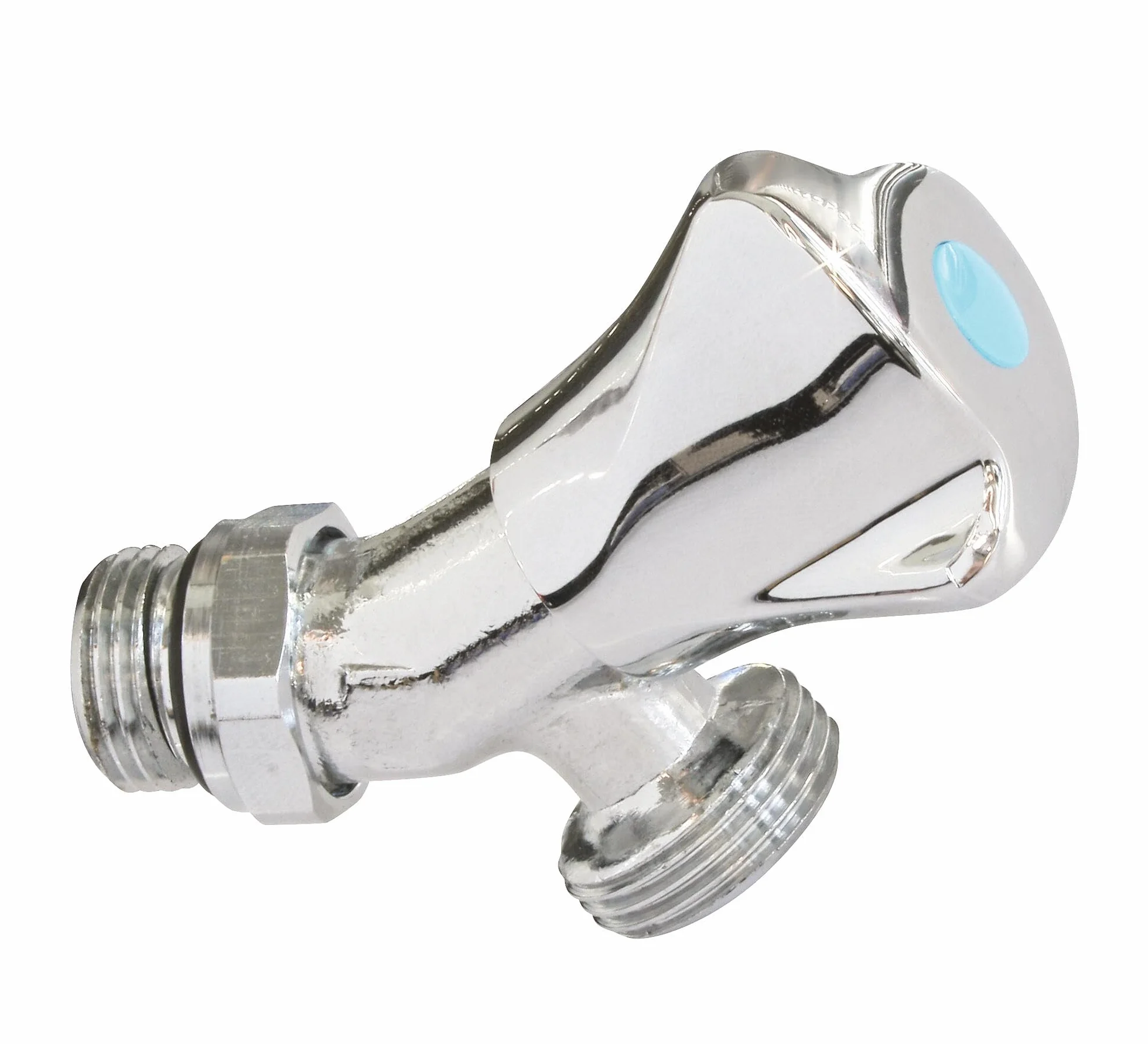 SOMATHERM FOR YOU Robinet orientable auto-étanche à clapet pour machine à laver entrée M1/2" sortie M3/4" laiton chromé ACS