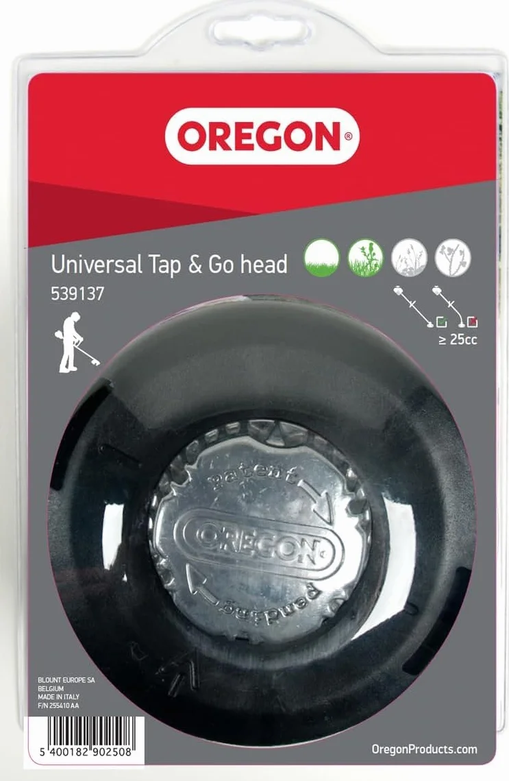 Oregon Tête de débroussailleuse universelle Boltless Tap and Go 130 mm pour herbe
