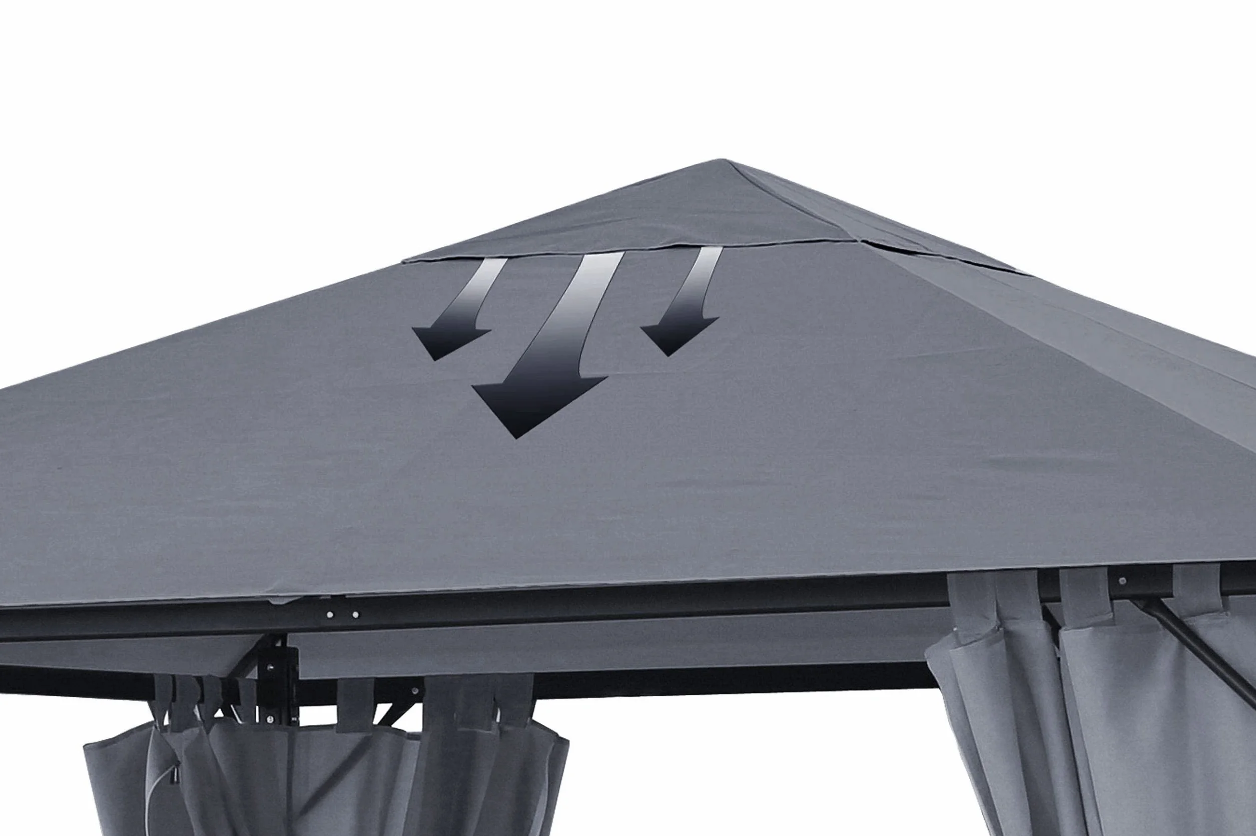QUICK STAR Toit de Rechange pour Tonnelle de Jardin Gris 3 x 3 m