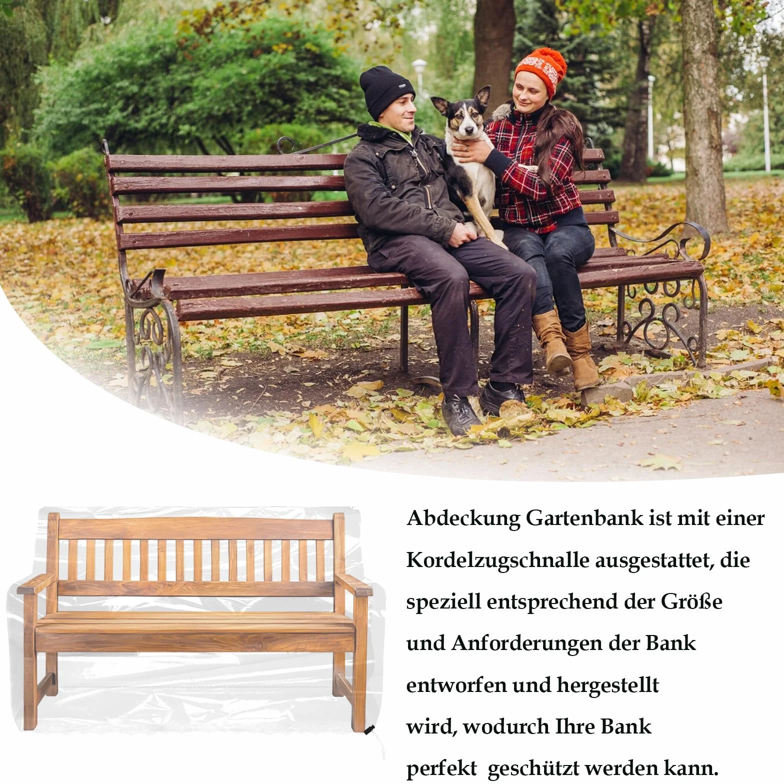 Housse de protection pour banc de jardin 2 places 135 x 80 x 75 cm Transparent