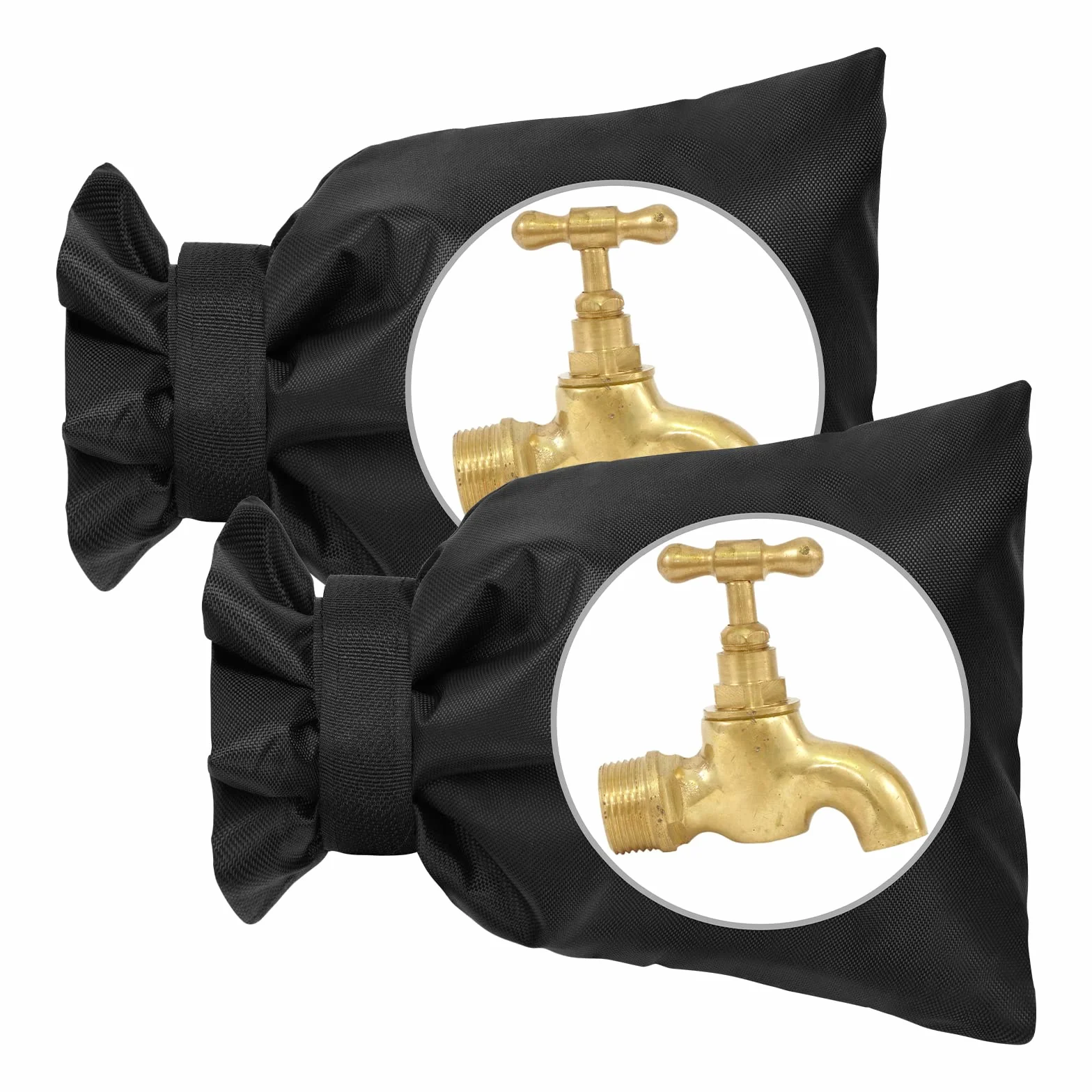 Vicloon Housse de Robinet pour L'extérieur 2pcs Antigel Imperméable 20cm x 15cm Noir