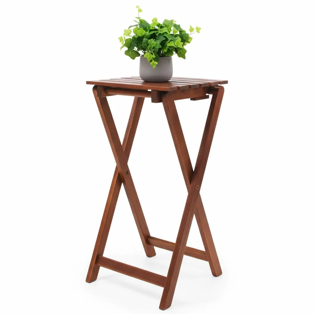Spetebo Tabouret pliant en bois d'eucalyptus 62 cm - Tabouret de jardin