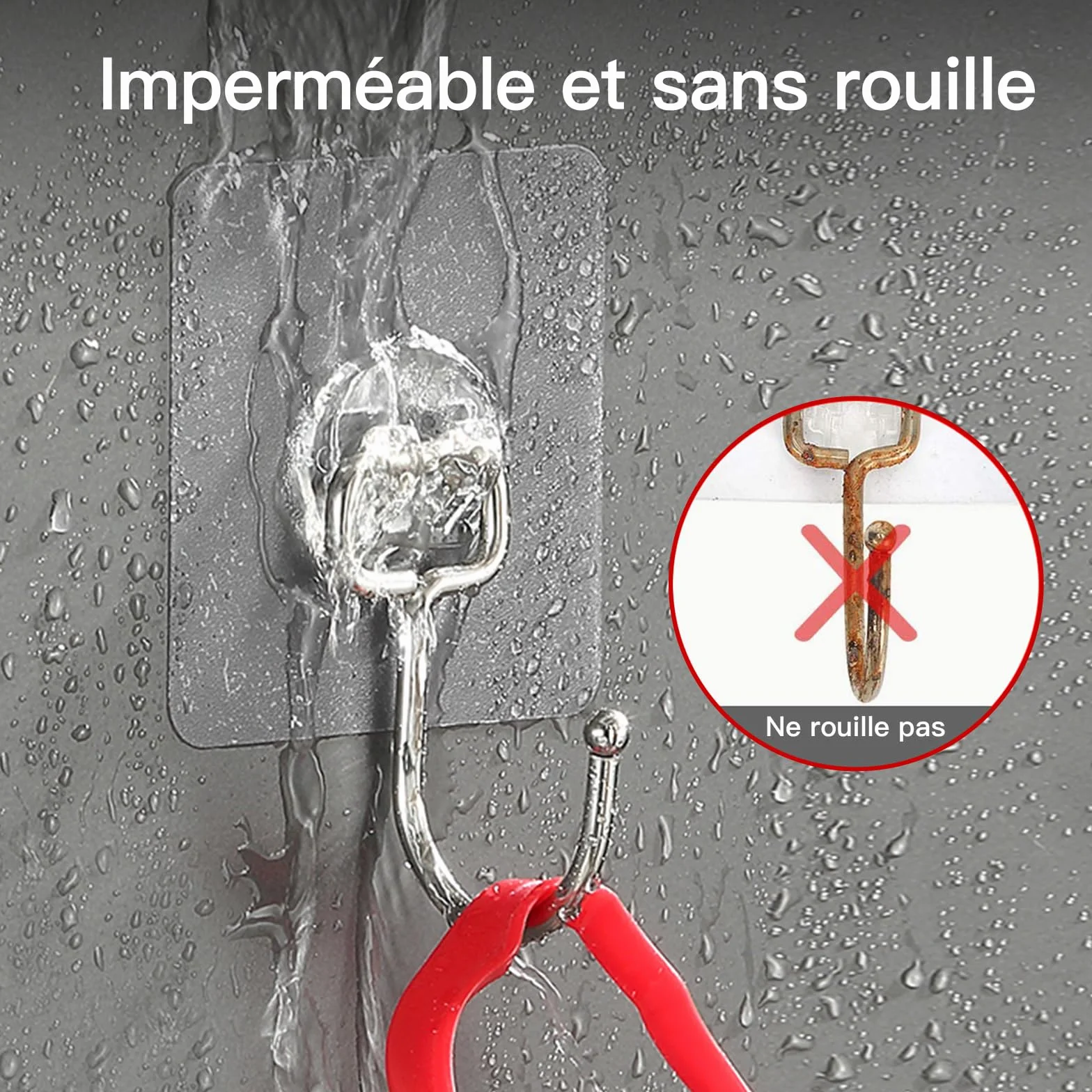 Latoxcaa Crochets Adhésifs Mural Solides Grande Capacité 20kg(MAX), Lot de 10 Sans Perçage, Démontables et Sans Trace, Imperméables et Antirouille, Multiusage pour Salle de Bain, Cuisine, Maison