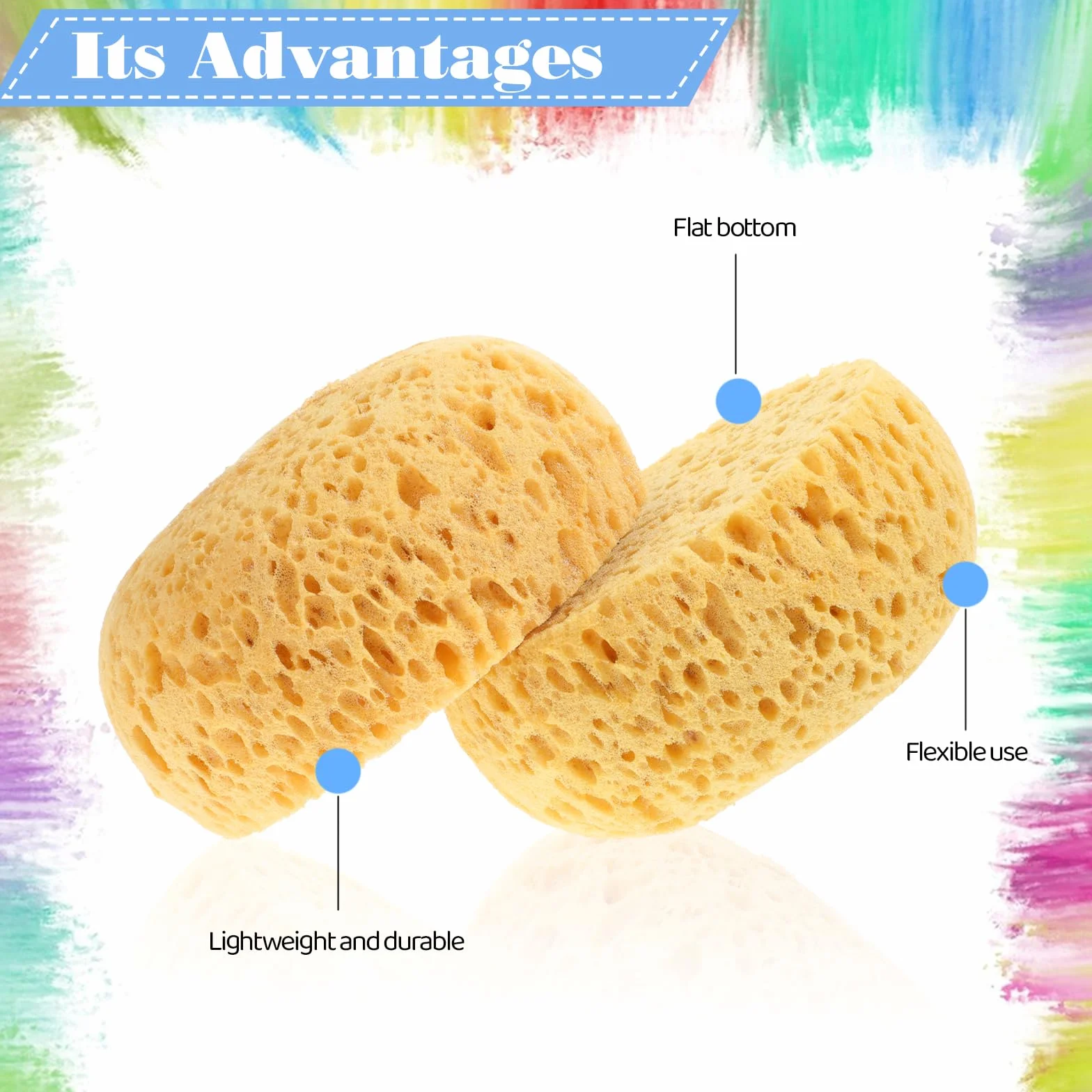 Lot de 2 éponges de texture pour peinture acrylique, aquarelle, décoration maison