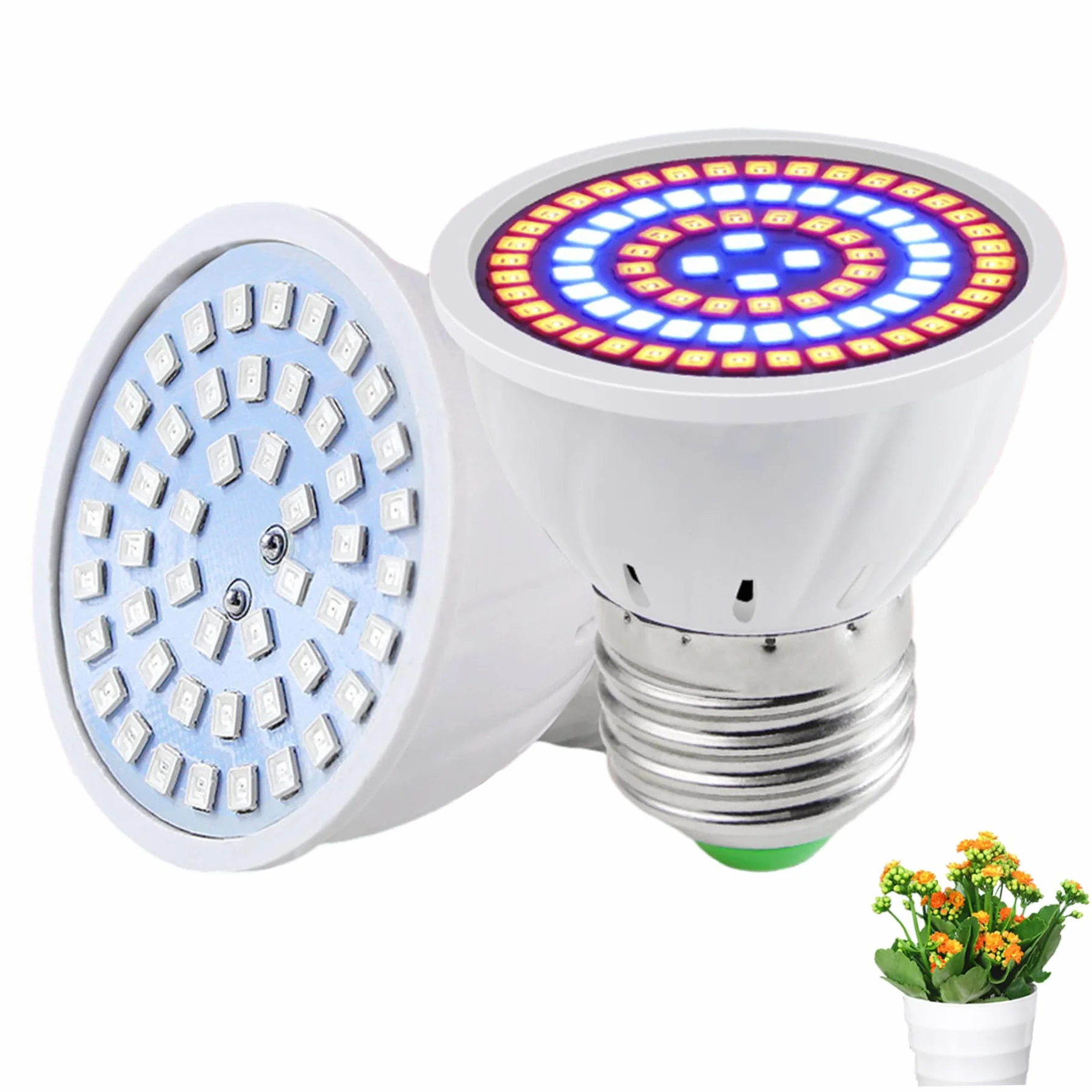 Lot de 2 ampoules de culture LED E27 spectre complet pour plantes d'intérieur