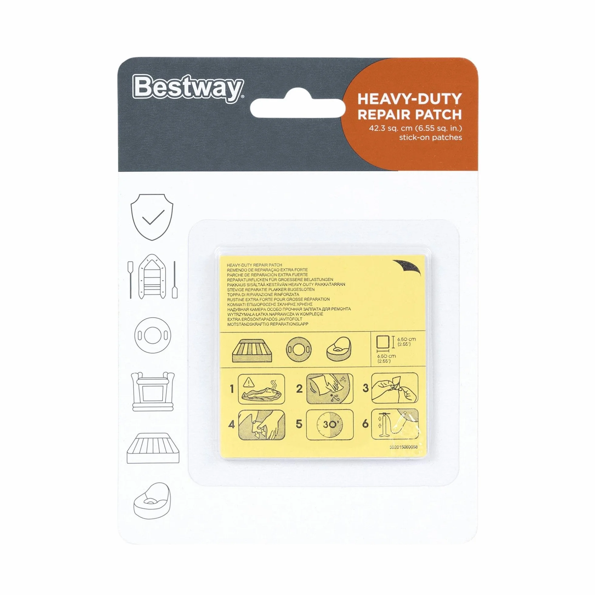 Bestway 10 Super Patchs de réparation 42,3 cm² Blanc 6,5 x 6,5 cm