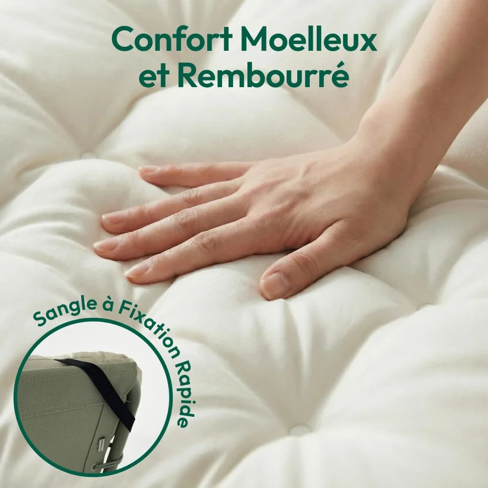 CASABEL Chaise Pliante Zéro Gravité Fauteuil Extérieur Inclinable Acier Anti-Rouille Toile Textilene Vert Sauge Coussin