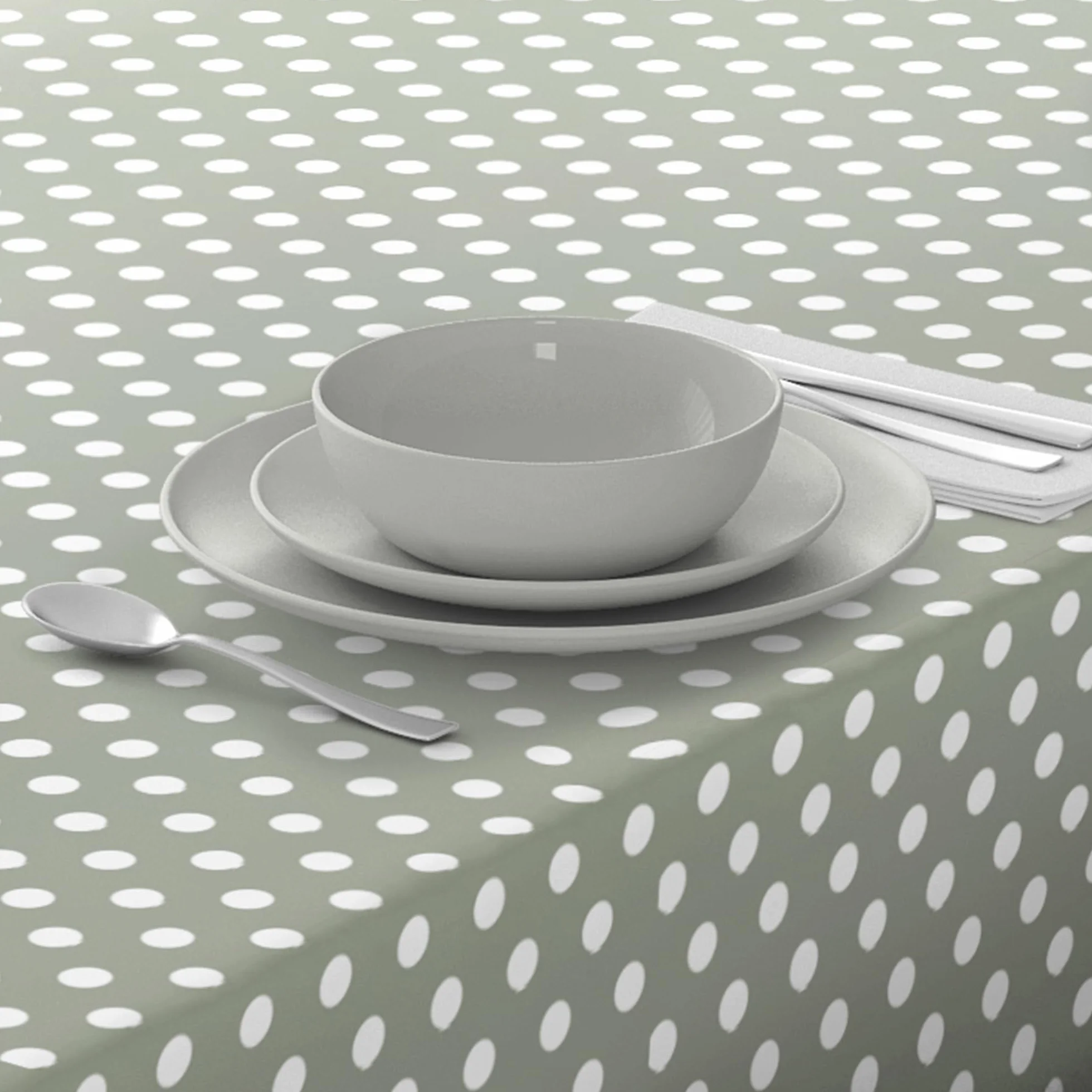 Nappe en Toile cirée PVC Facile à Nettoyer Protection Table à Pois 100 x 140 cm Vert Sauge