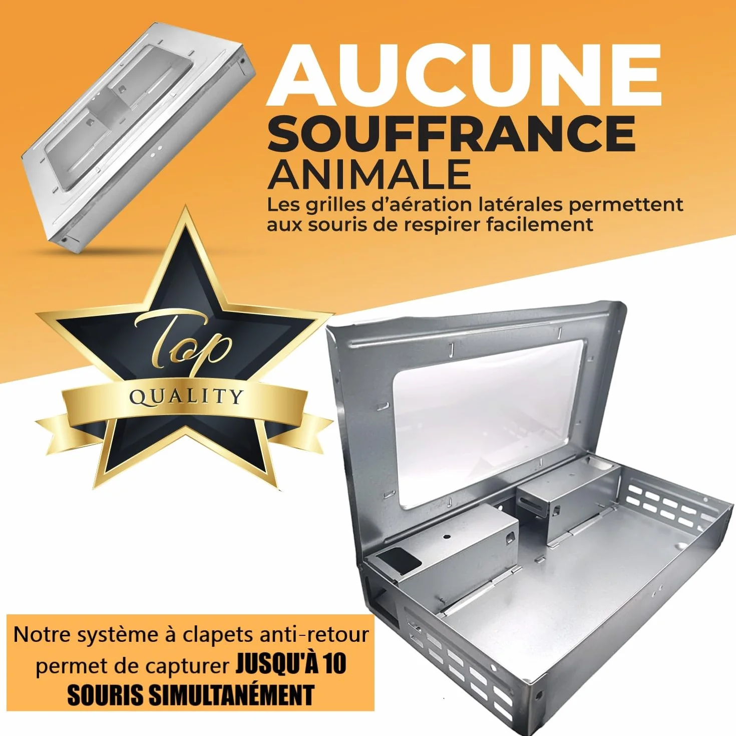 AXELMA Piège à Souris Vivantes Multi-Capture – Attrape Souris sans Tuer en Métal, Sécurisé Enfants Animaux, Réutilisable