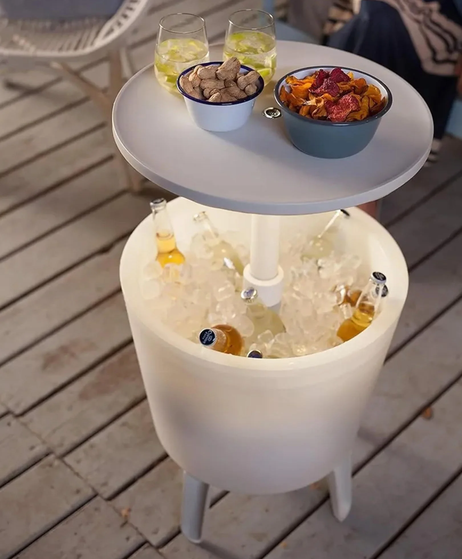 Keter Table de Cocktail Lumineuse extérieur 30 litres Illuminated Cool Bar