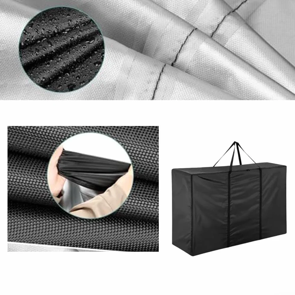 Oxford 420D Lot de 2 sacs de rangement imperméables pour coussins de jardin 180 x 60 x 80 cm