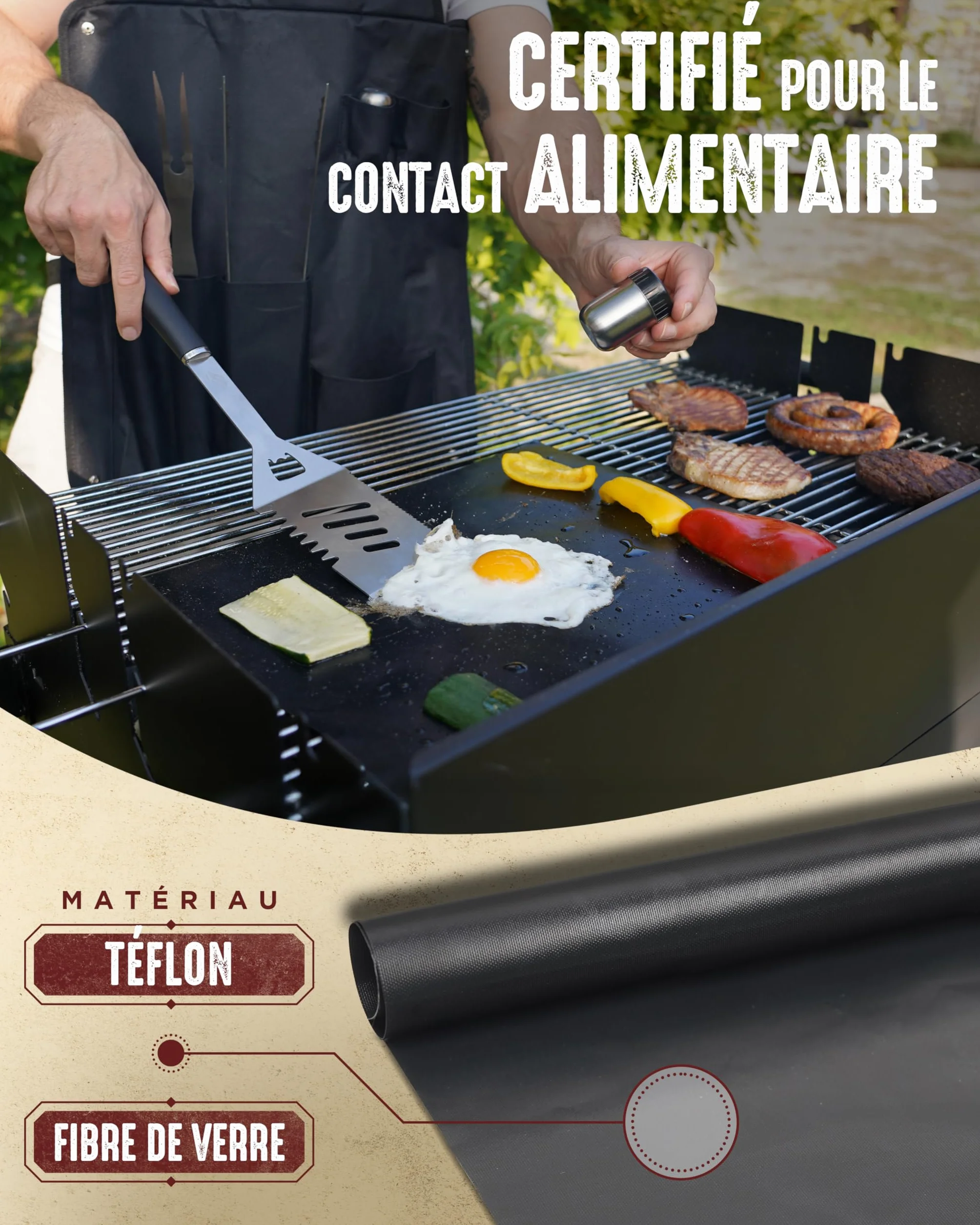 HORUS 23® Kit Barbecue Professionnel Acier INOX avec Tablier Gant Accessoires BBQ
