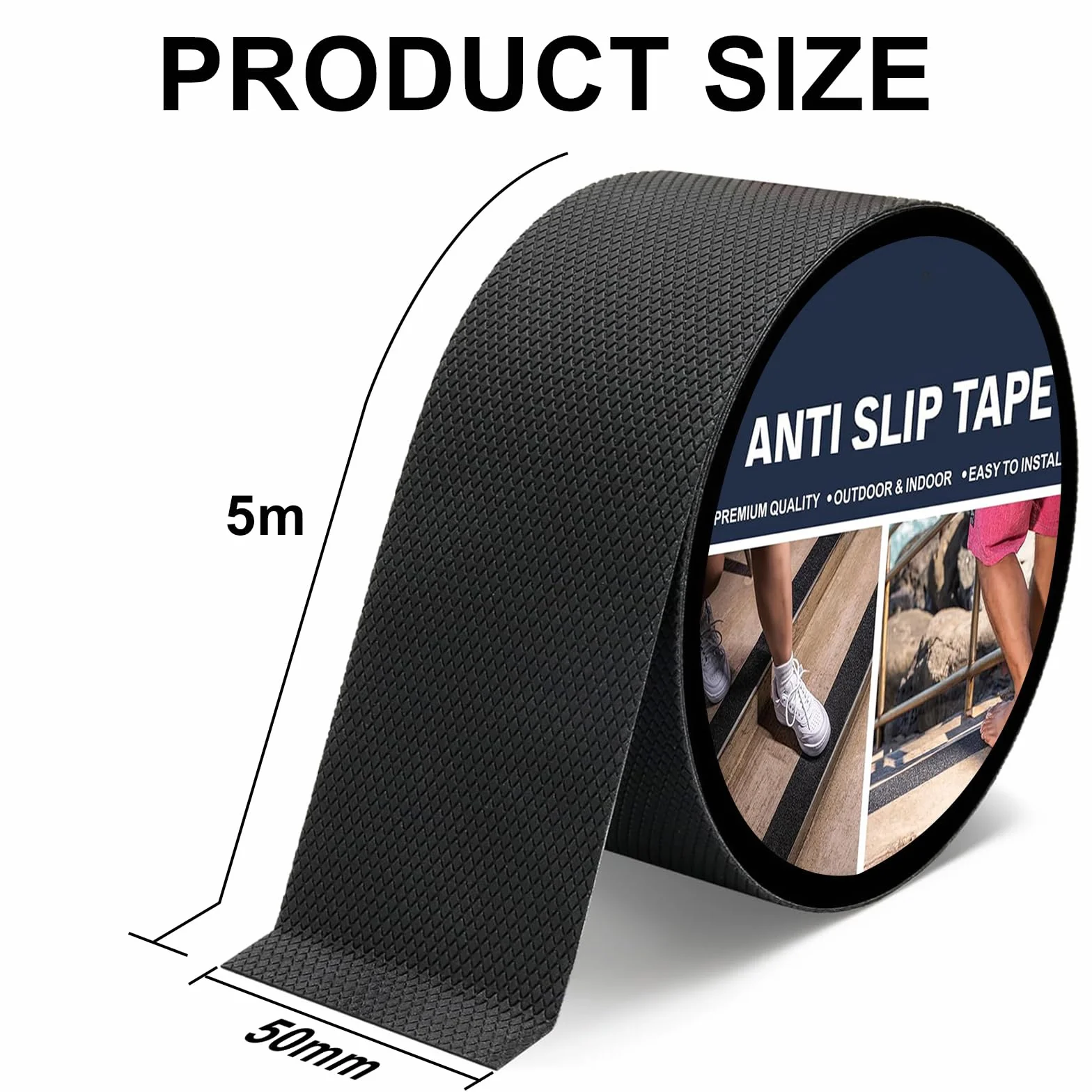 FARYODI Ruban adhésif antidérapant en caoutchouc 5 cm x 5 m avec fonction auto-adhésive imperméable avec adhésif texturé pour outils de bricolage et gadgets