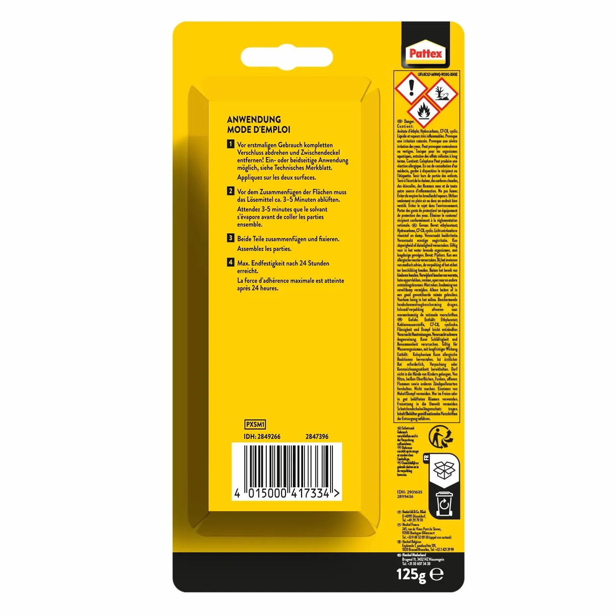 Pattex Colle contact type néoprène- Formule Liquide tous matériaux- tube 125 gr
