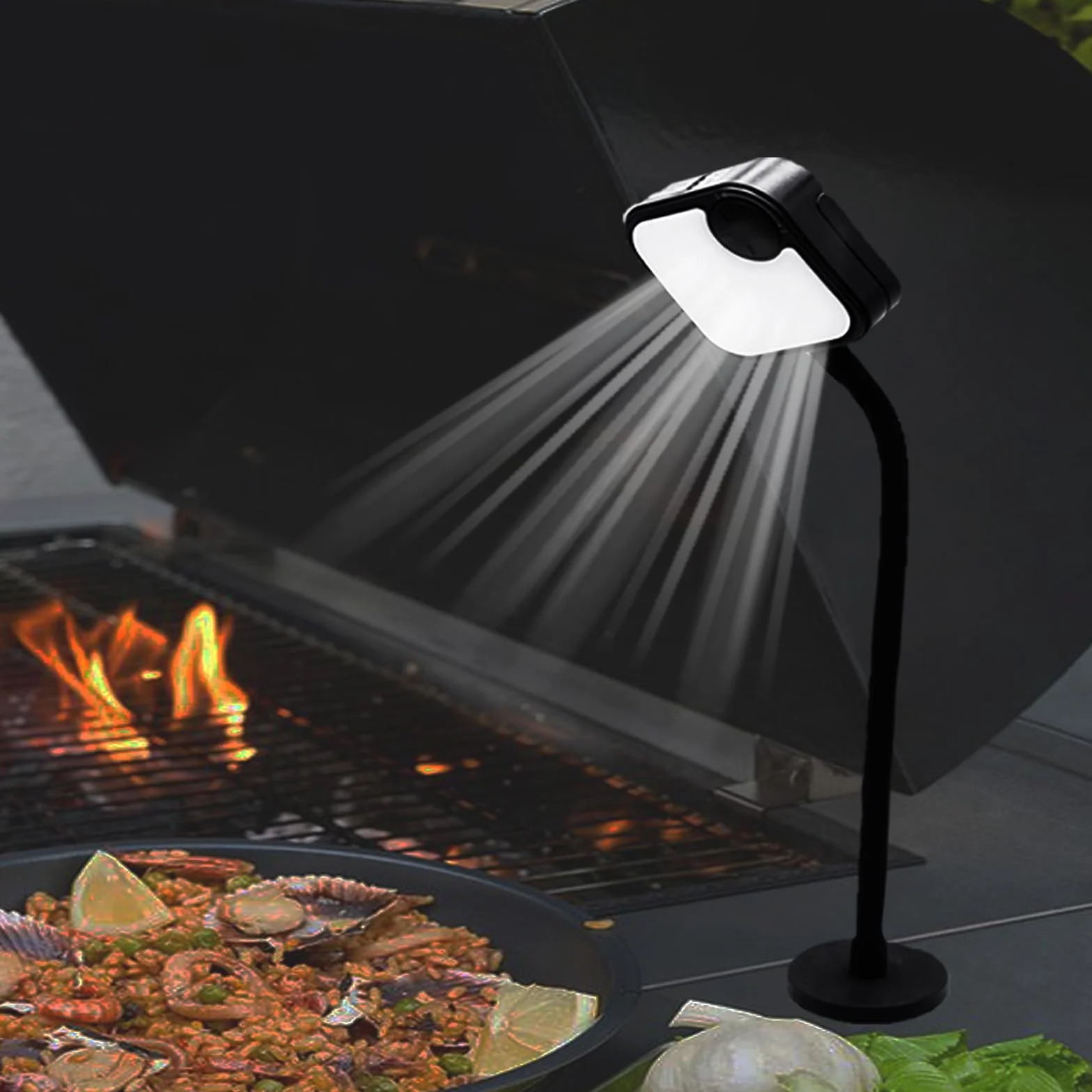 Lampes pour barbecue d'extérieur rechargeables magnétiques ultra-lumineuses noir