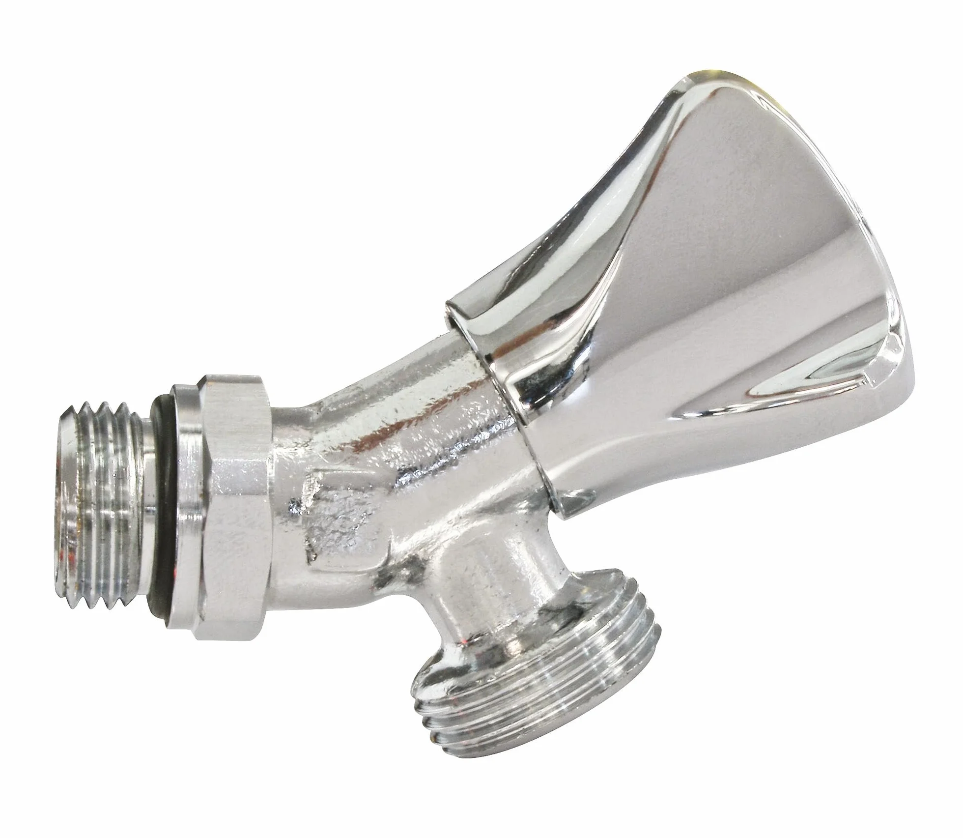 SOMATHERM FOR YOU Robinet orientable auto-étanche à clapet pour machine à laver entrée M1/2" sortie M3/4" laiton chromé ACS