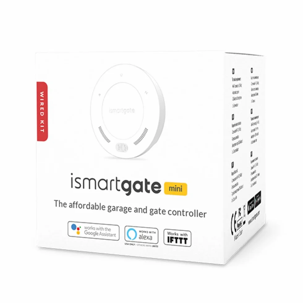 ismartgate Mini Smart Wi-FI Ouvre-Porte Compatible avec Amazon Alexa, Google Home, Samsung SmartThings et iFTTT (Version capteur Filaire)