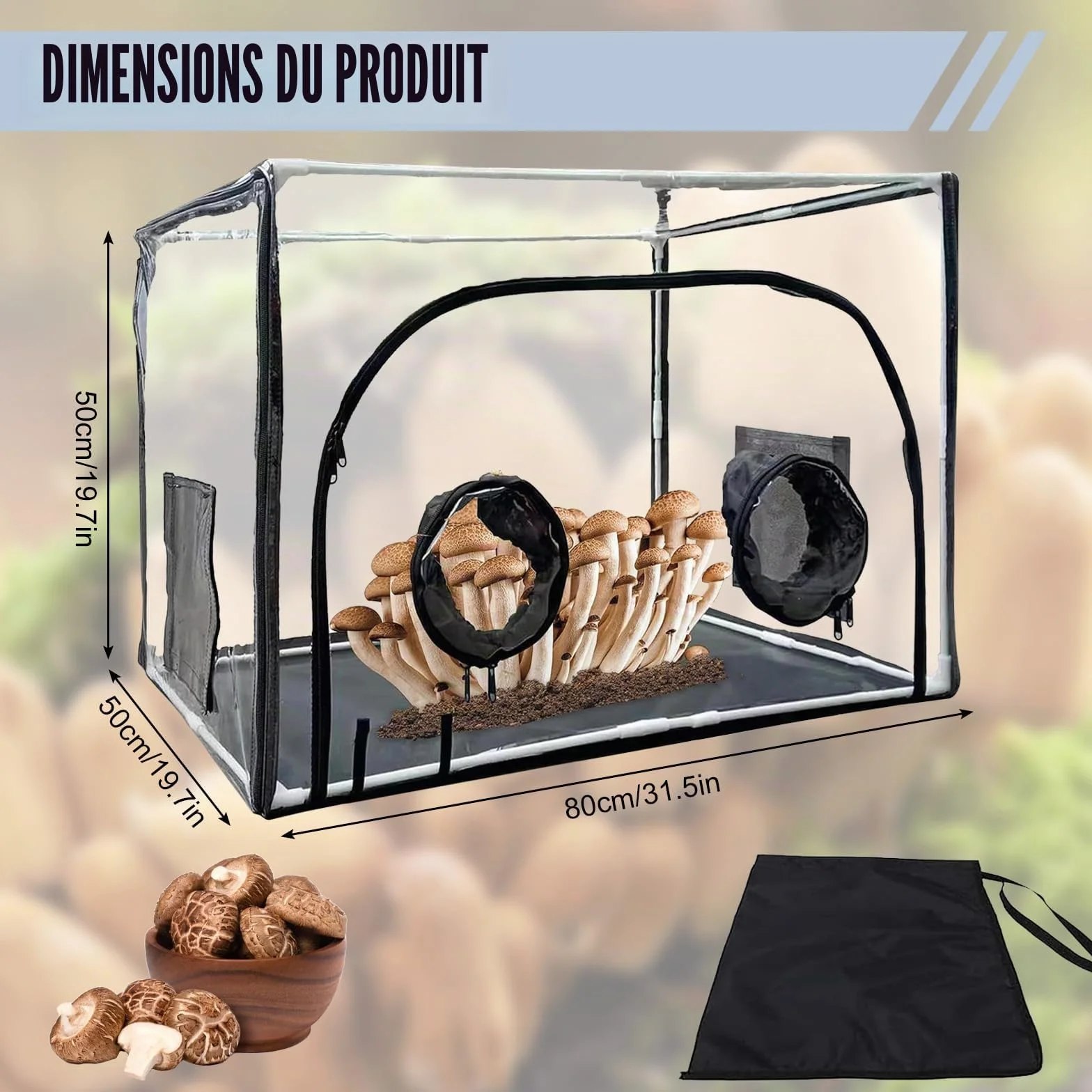 Champignon Mycologie Hotte Stations de Propagation Kit de Culture Tente De Culture De Champignons Portable Et Pliable Boîte de Culture de Chambre de Fructification